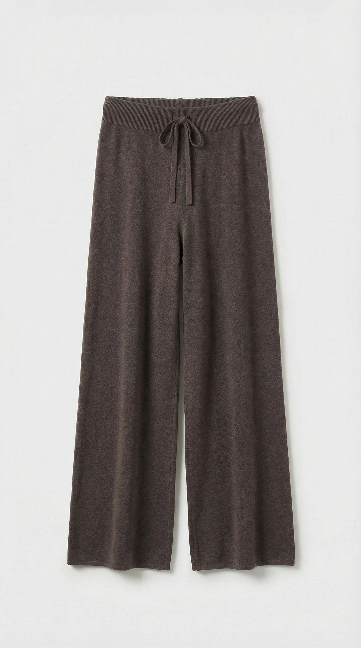 Vilo - 100% Wool Set with Thick Sweater and Wide Pants Brown