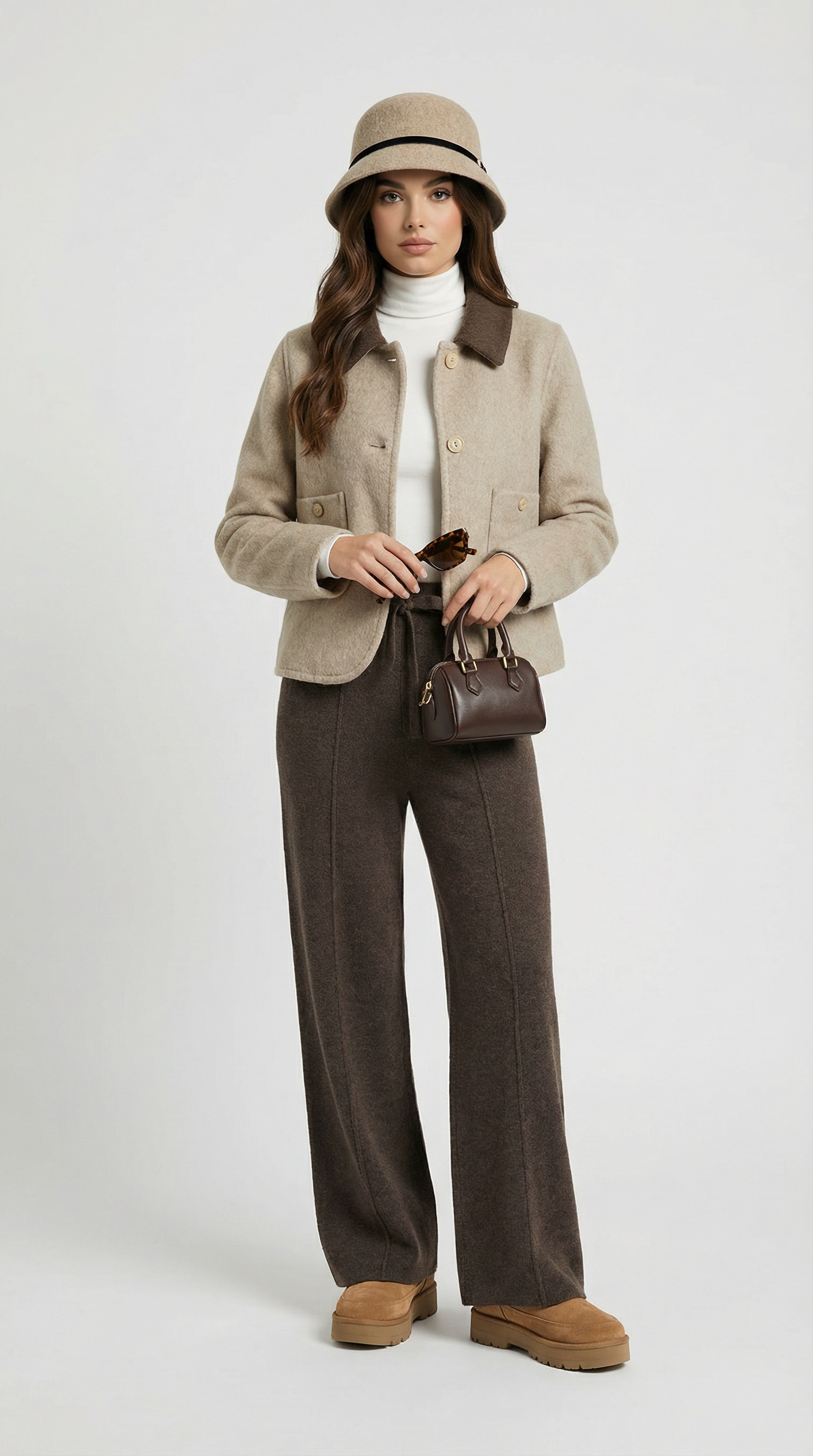 إيسكا - معطف صوفي قصير وفضفاض