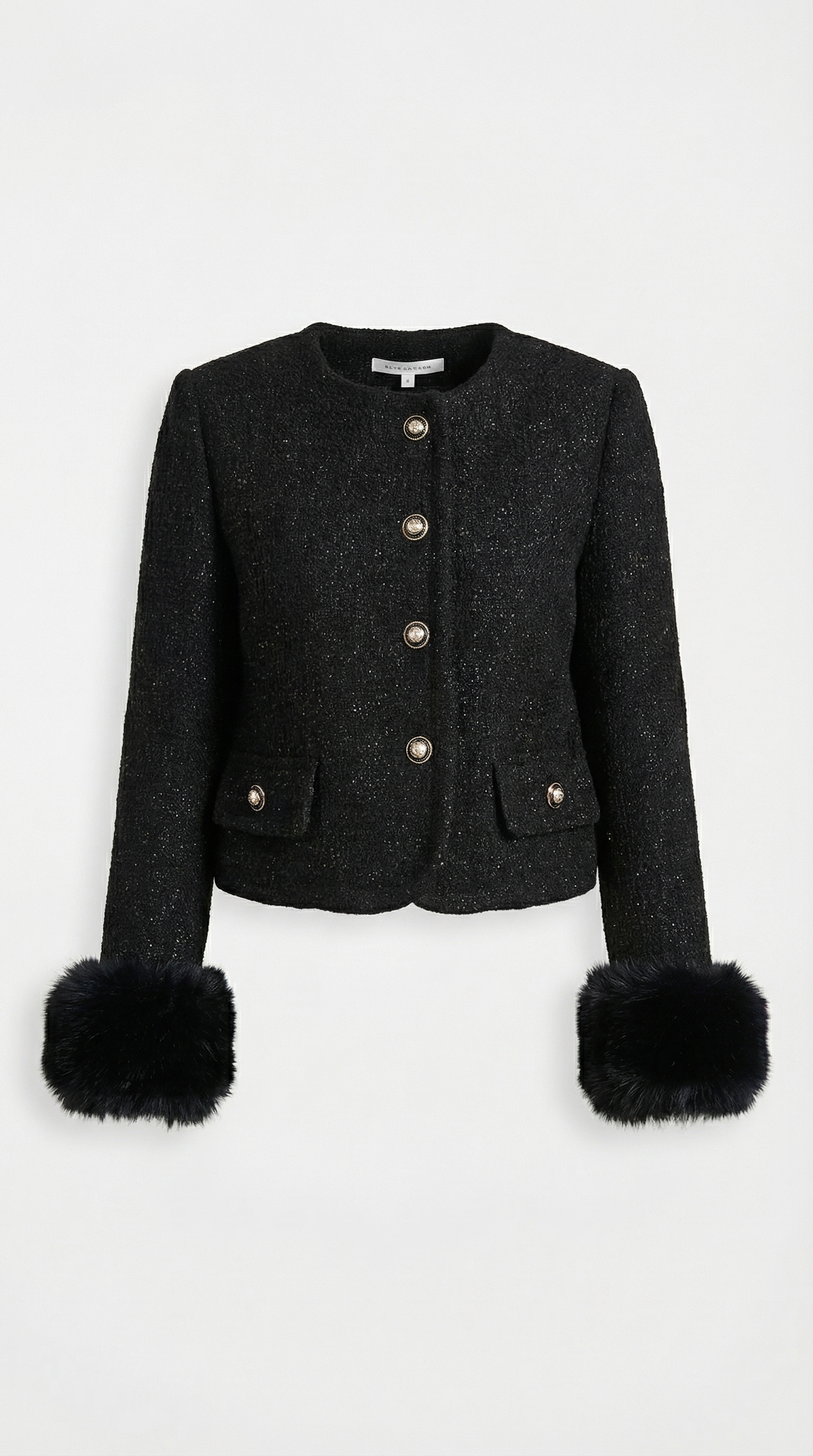 Moraine - Schwarze stilvolle Jacke und Halben Rock Set