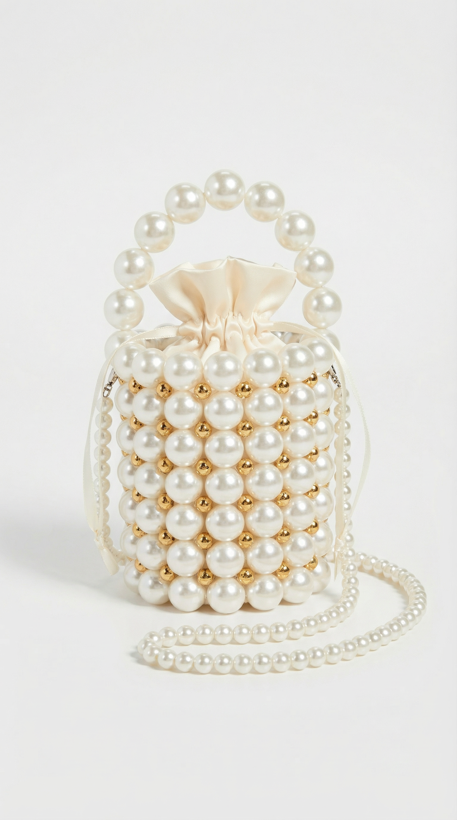 أورا - حقيبة يد كتف يدوية الصنع مزينة باللؤلؤ