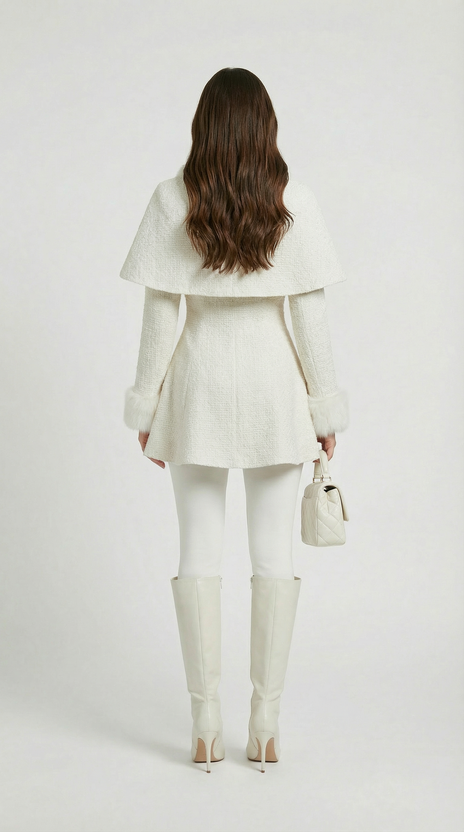 Umber - Cappotto in Due Pezzi con Colletto a Fiocco