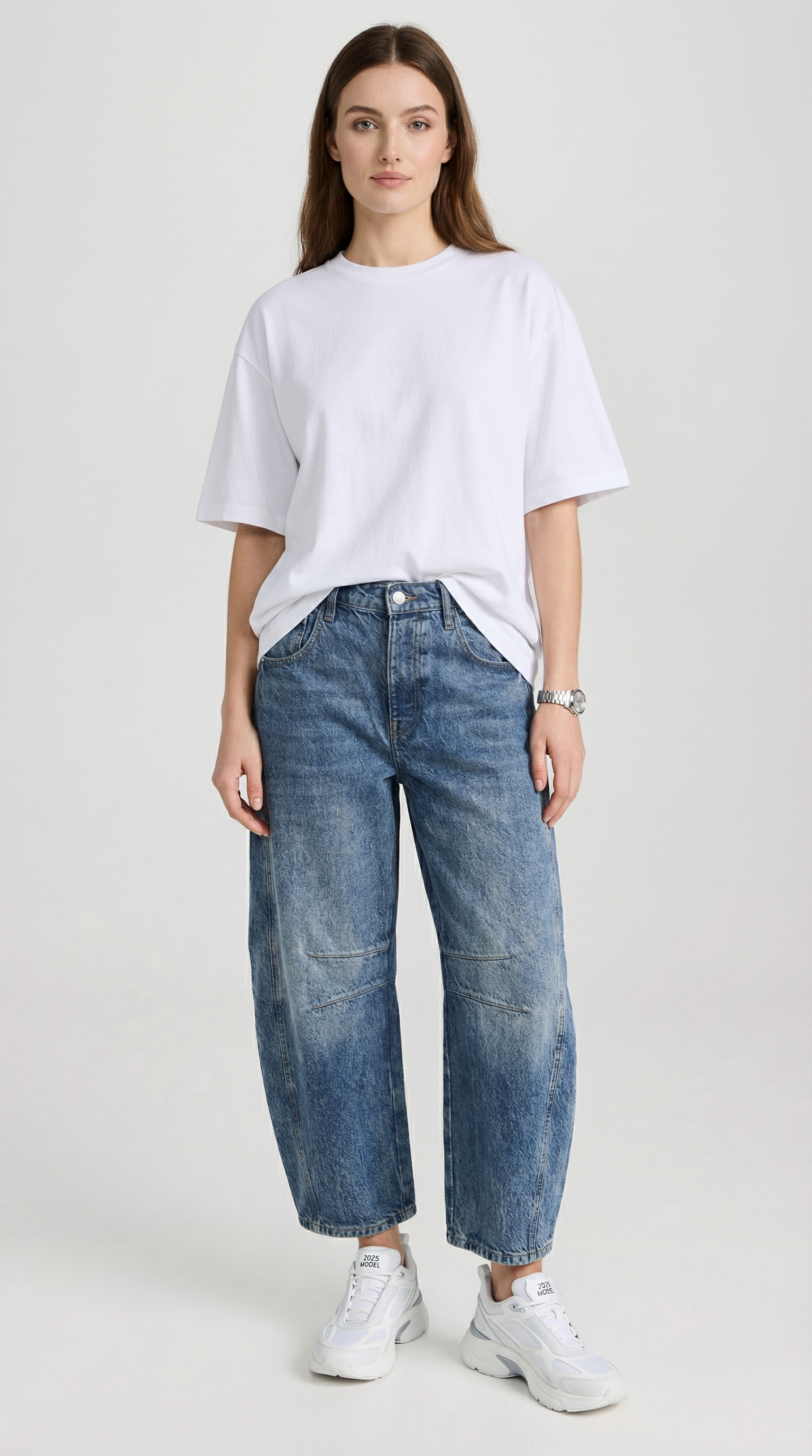 Storma - Jeans a Vita Media a Gamba a Campana con Alta Elasticità Blu