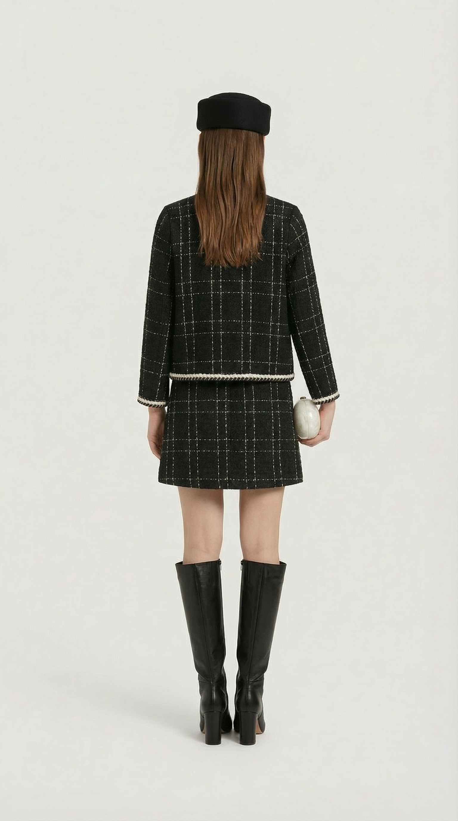 Skara - Tweed Suit Set with Jacket and Skirt