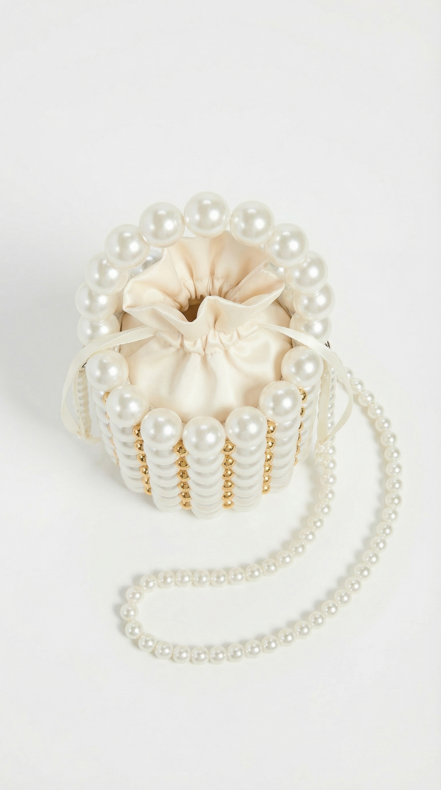 أورا - حقيبة يد كتف يدوية الصنع مزينة باللؤلؤ