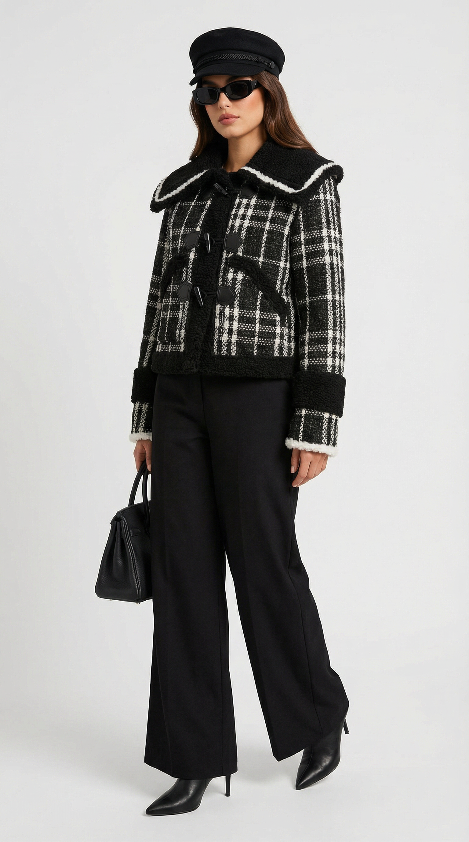 Solenn - Giacca in Tweed con Colletto Stravagante