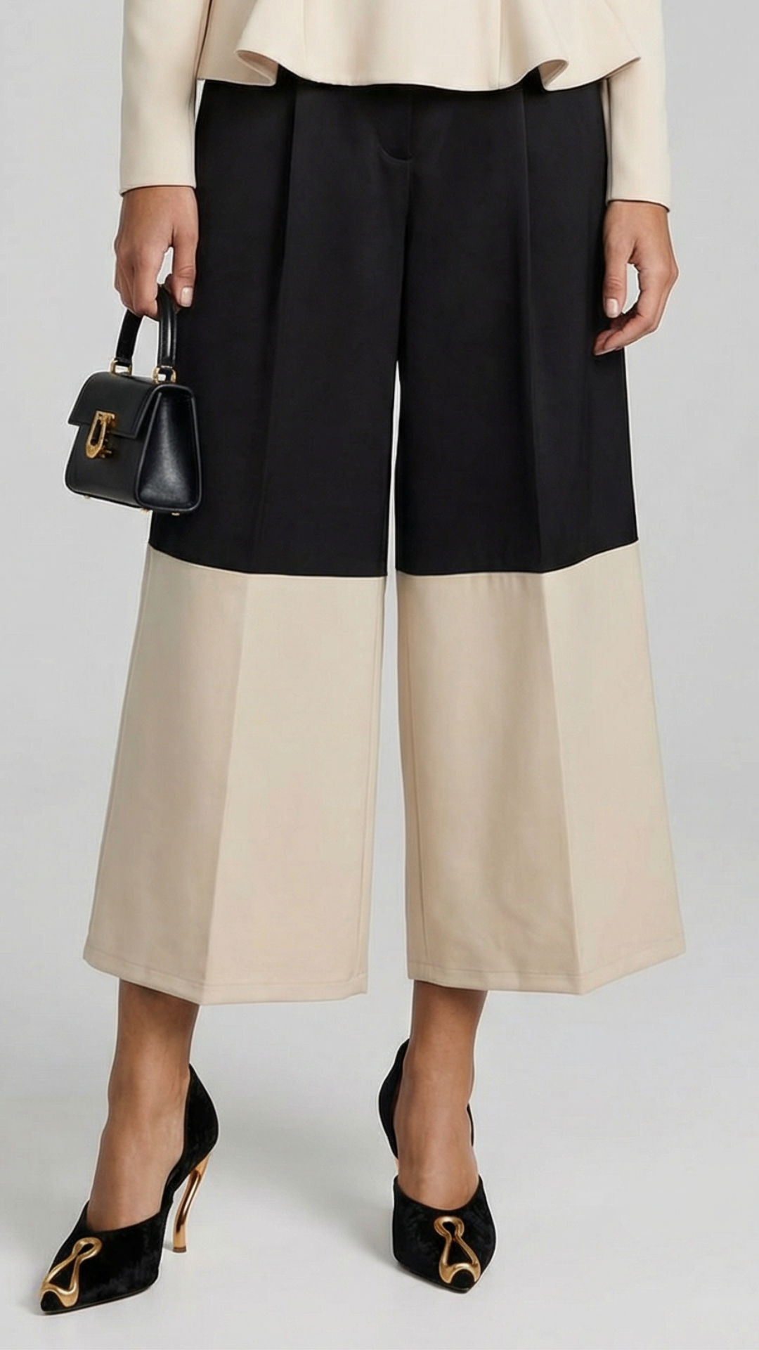 Cote - Pantaloni casual a gamba larga e vita alta