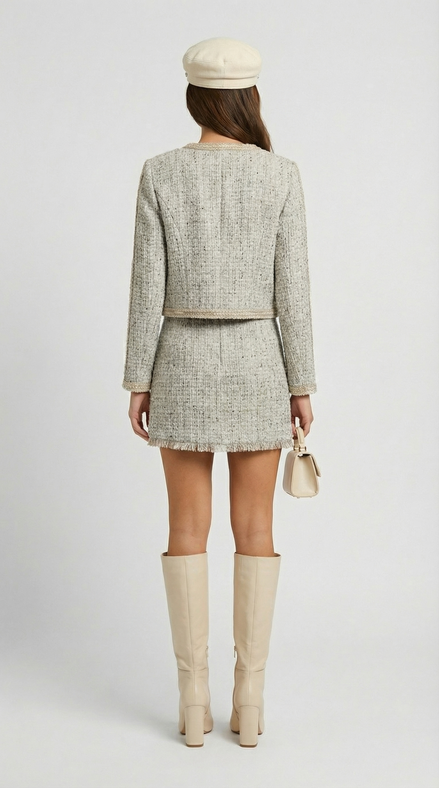 Ivoir - Von Frankreich inspirierter Tweedrock und Blazer Set