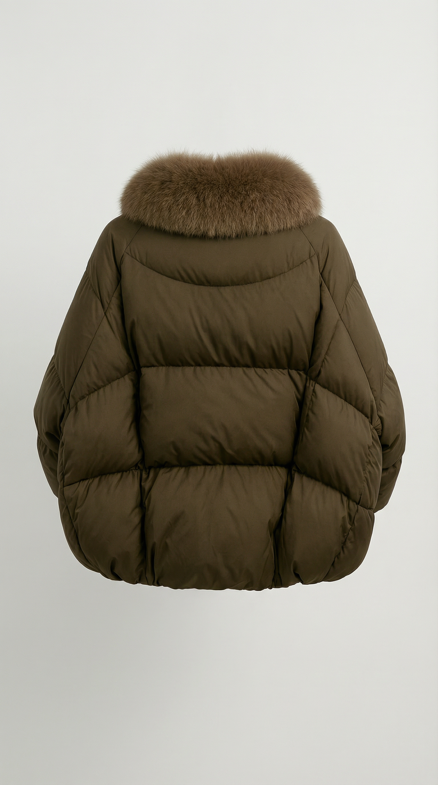 Plume - Chaqueta acolchada con plumón de ganso de primera calidad y cuello de piel de zorro natural