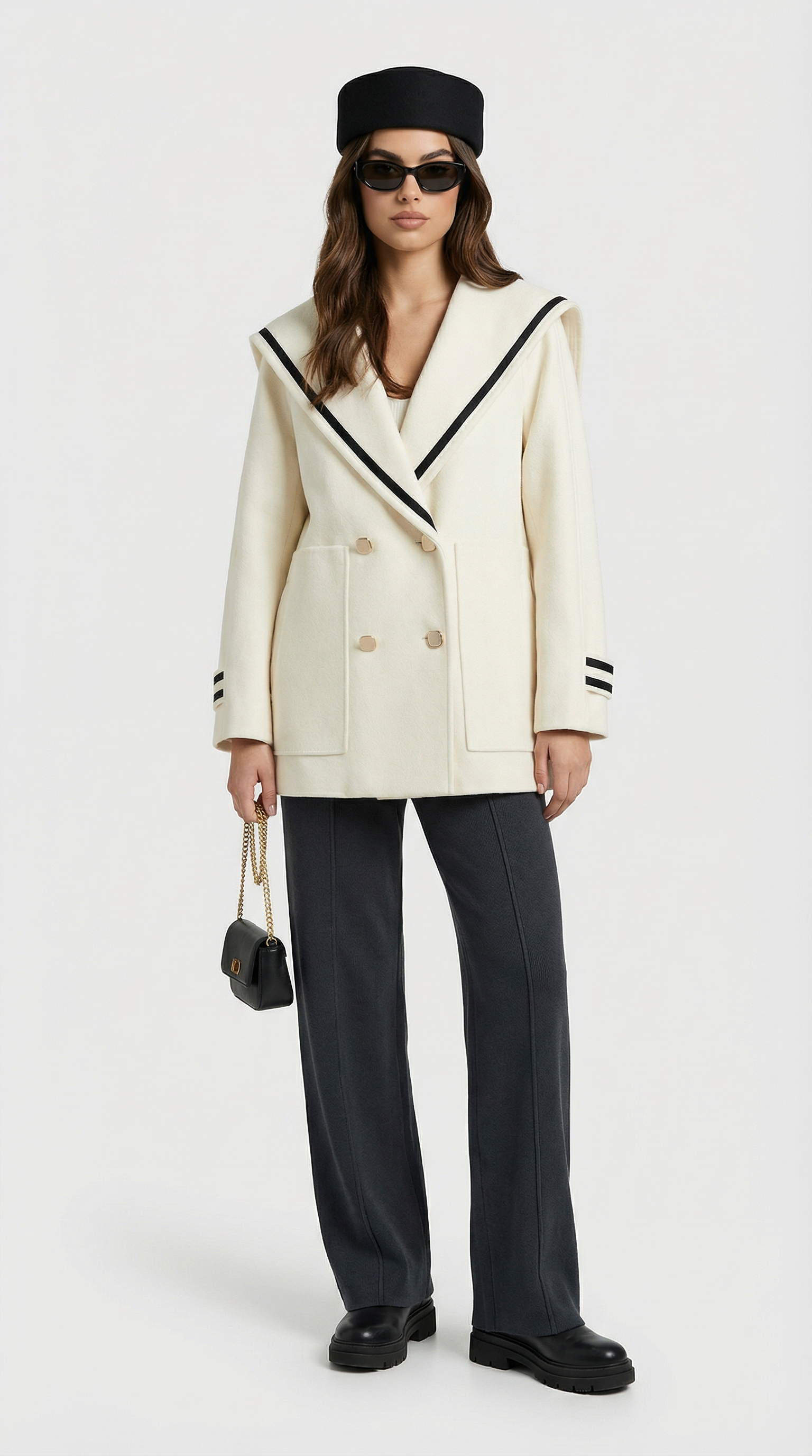 فروستا - معطف بحري فضفاض مع جيب كبير