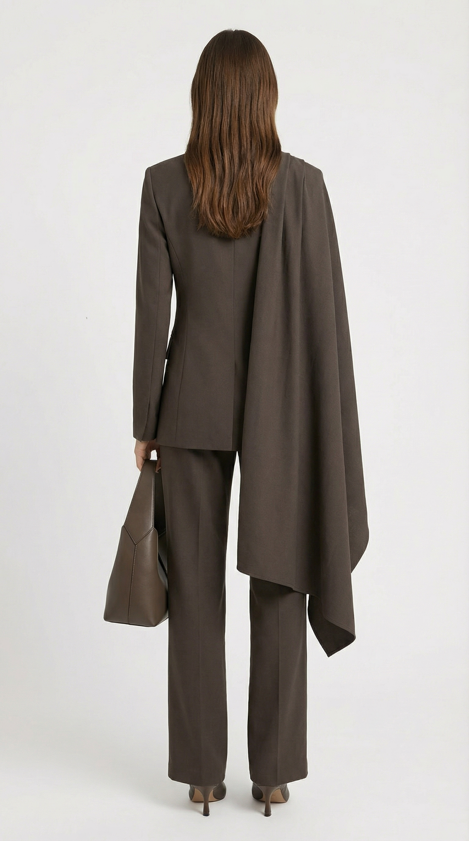 Glacielle - Cappotto Blazer Fusion con Sciarpa Irregolare