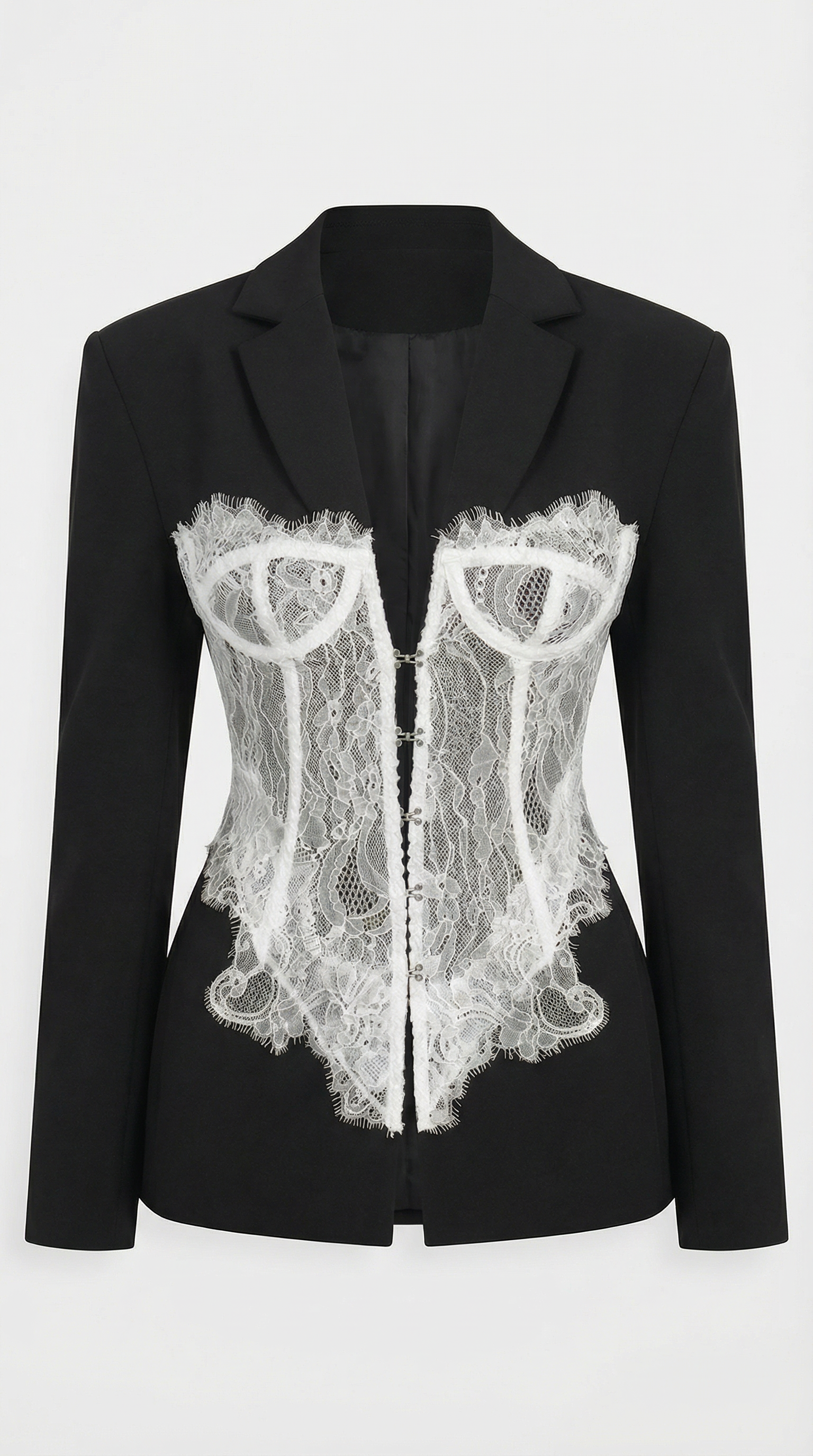 Boreal - Gespaltenes Spitzen-Blazer für mit V-Kragen und langen Ärmeln