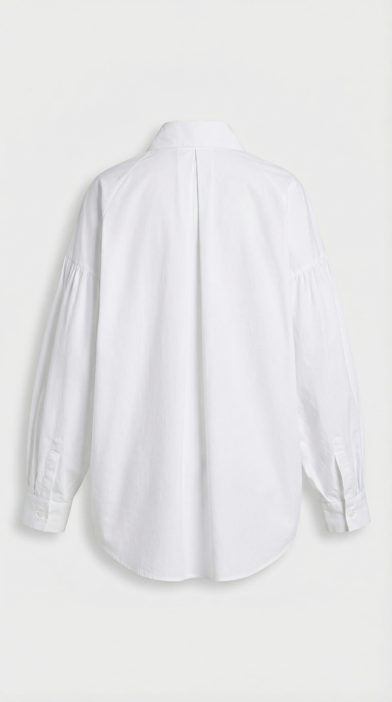 Verito - Camisa Suelta de Manga Larga con Cuello Puntiagudo y Botones de Joyería Blanca