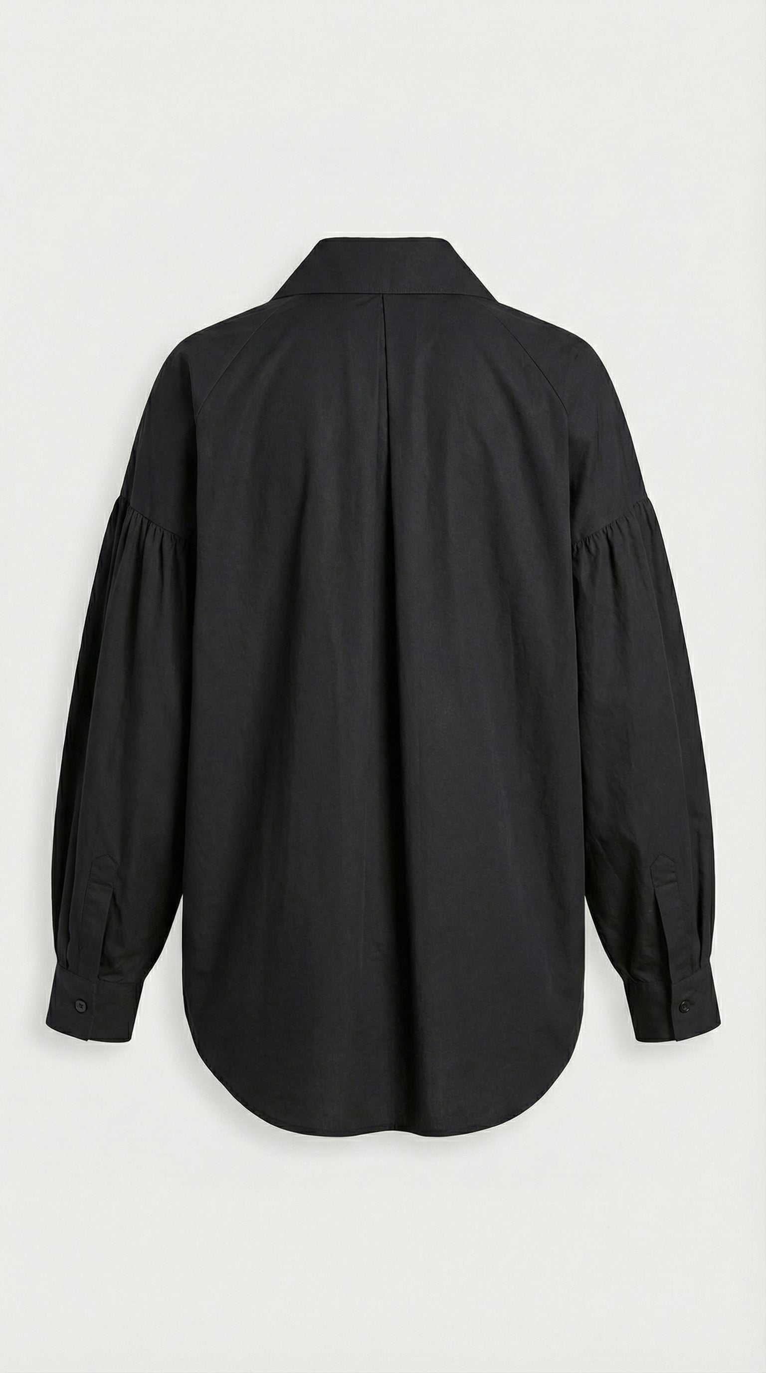 Verito - Chemise ample à manches longues avec col pointu et boutons bijoux Noir