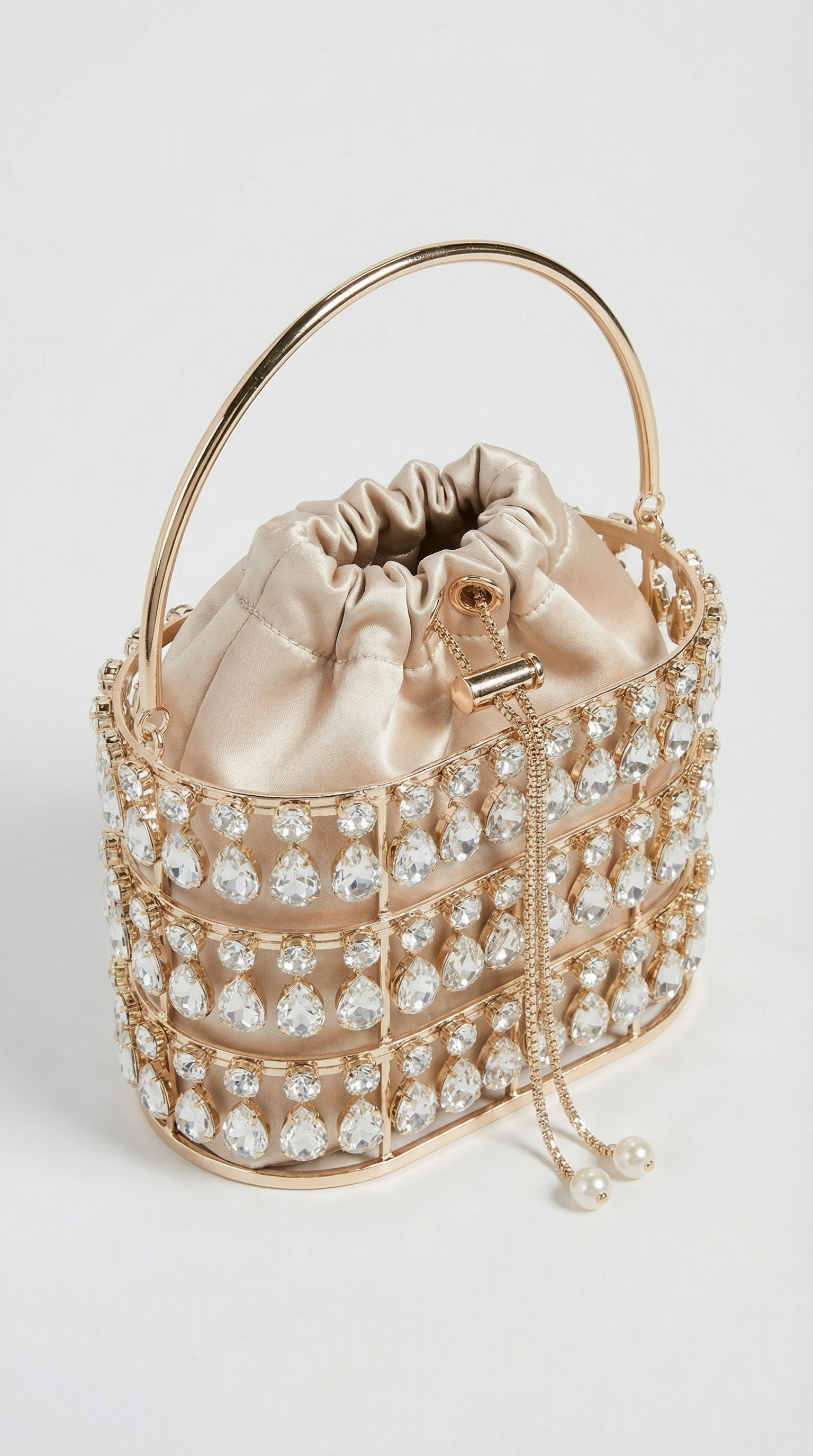 Solene - Luksusowa torebka typu bucket ozdobiona kryształami i diamentami