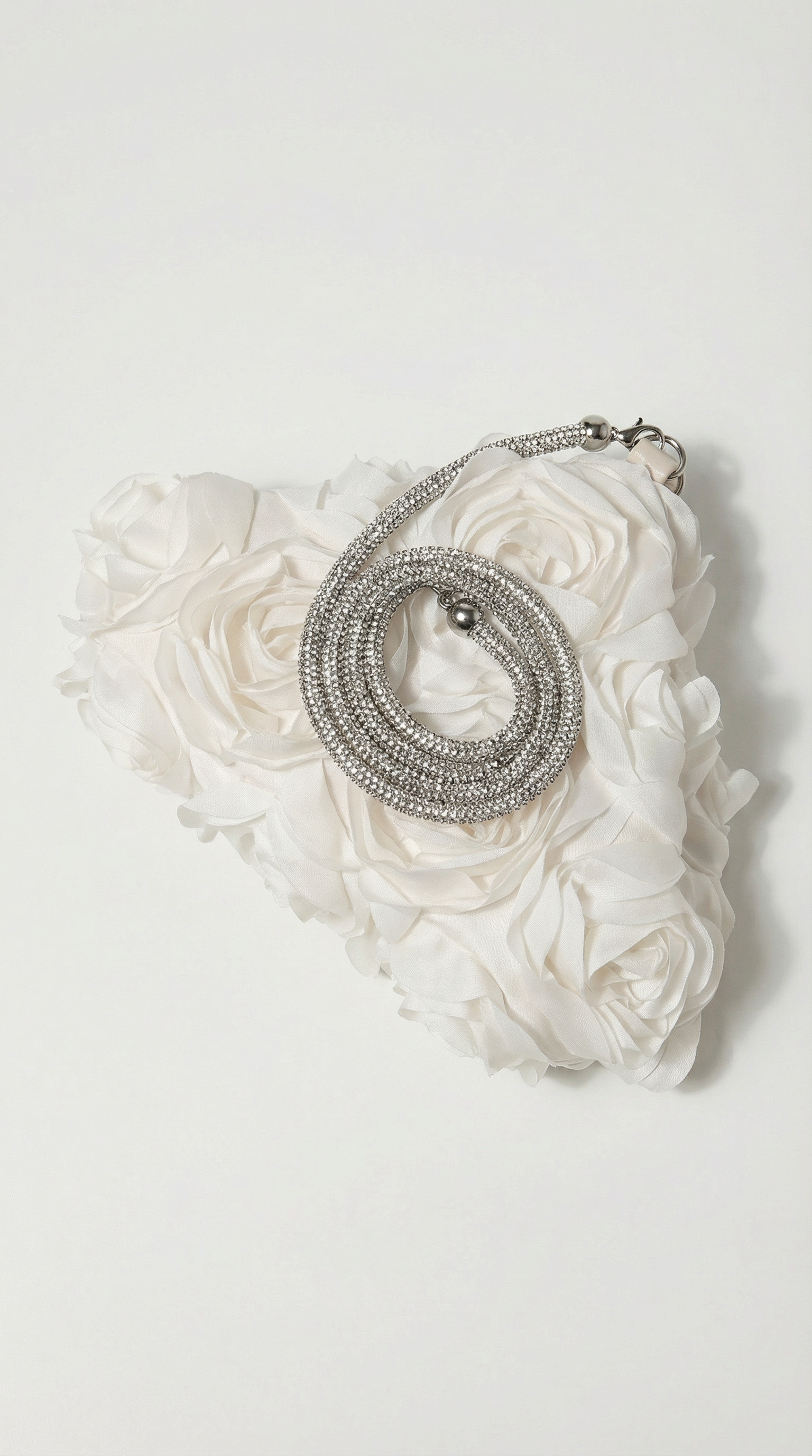 Isla - Bolso de noche romántico con pétalos florales beige