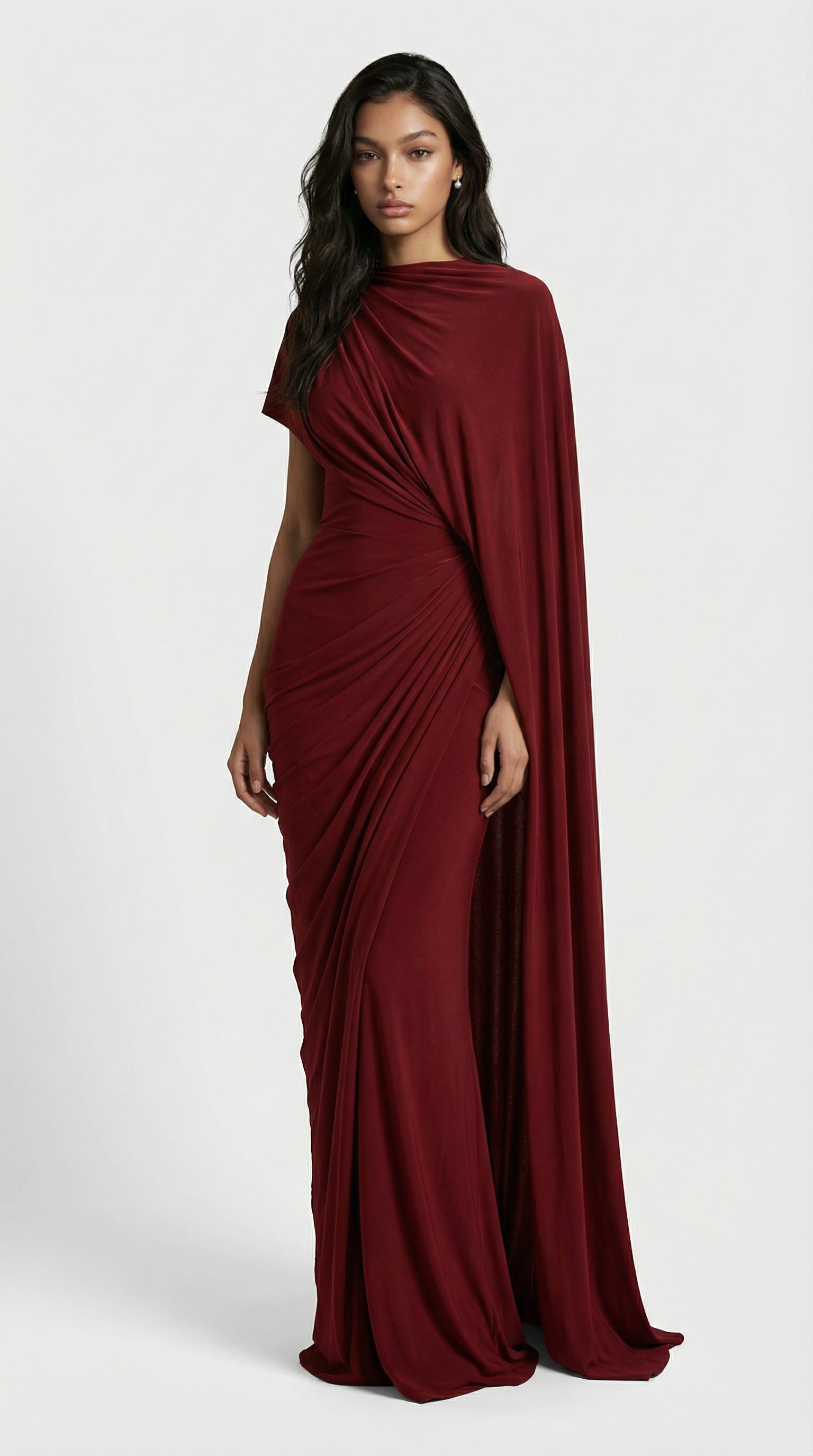 Mira - Abito Lungo Drappeggiato in Stile Greco