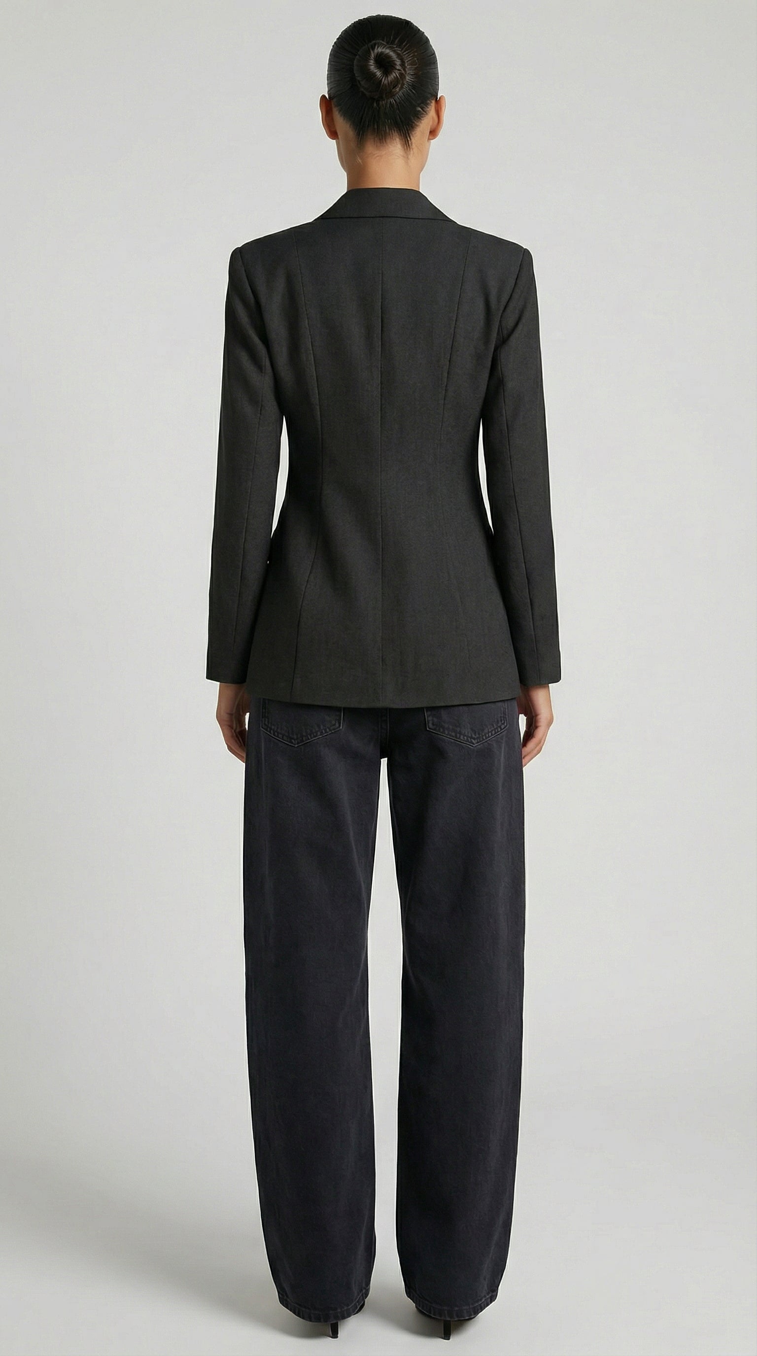 Valier - Blazer top architettonico con tagli e lacci nero