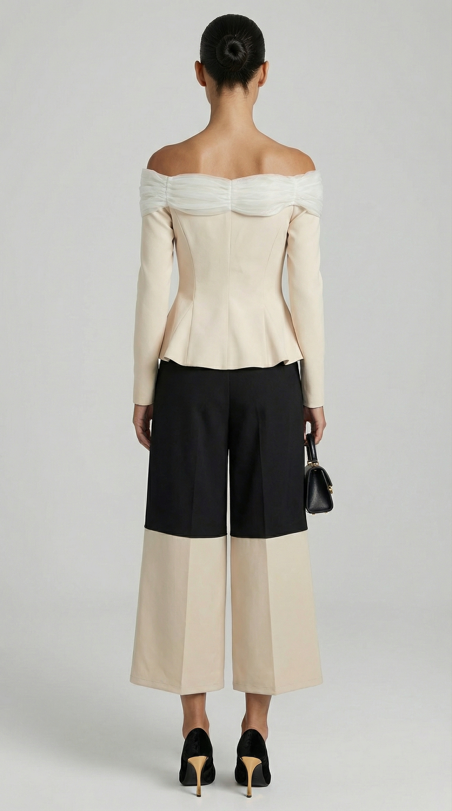 Cote - Pantaloni casual a gamba larga e vita alta