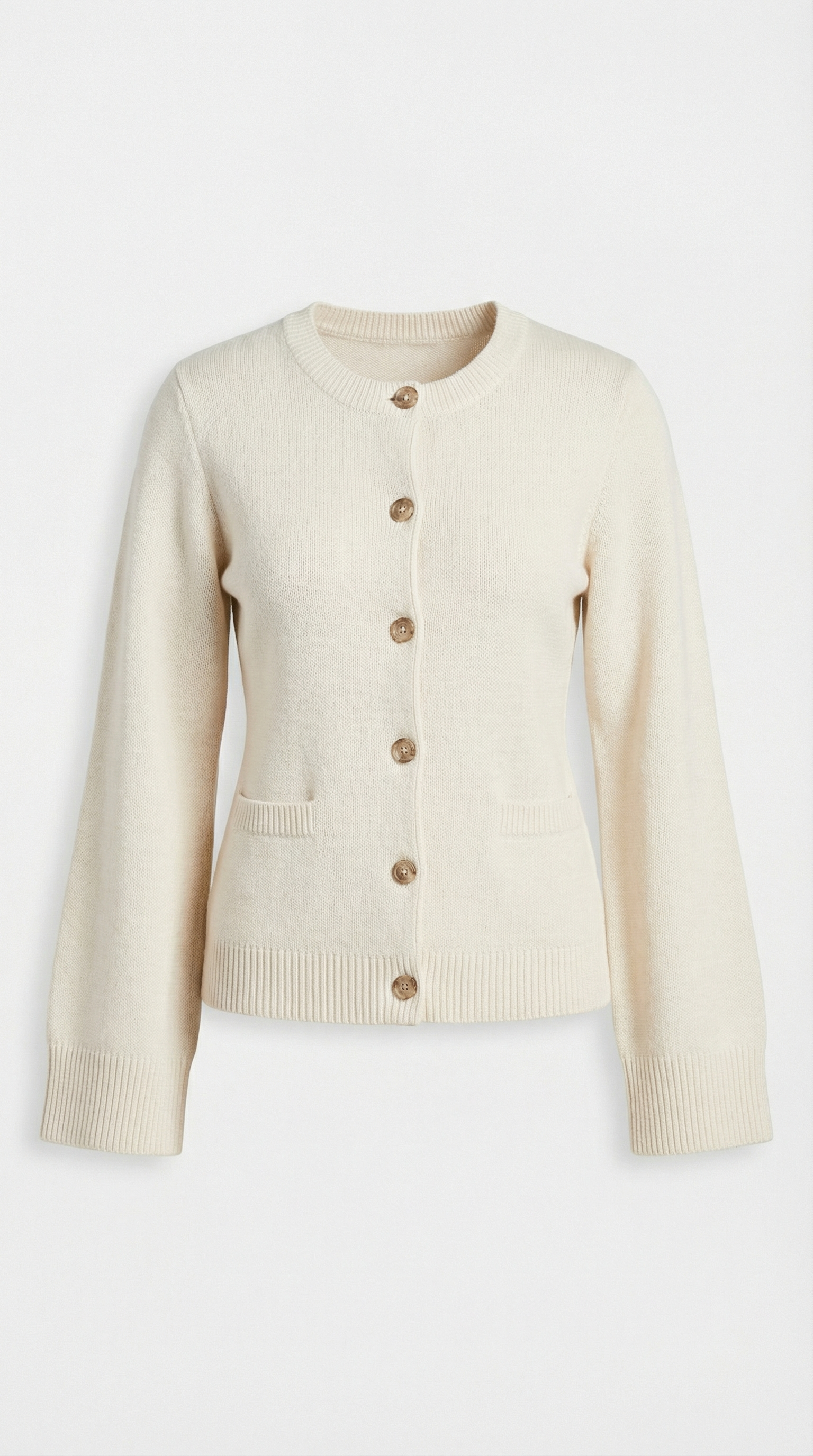 Kaya - Minimalistische weich gestrickte Strickjacke Elfenbein