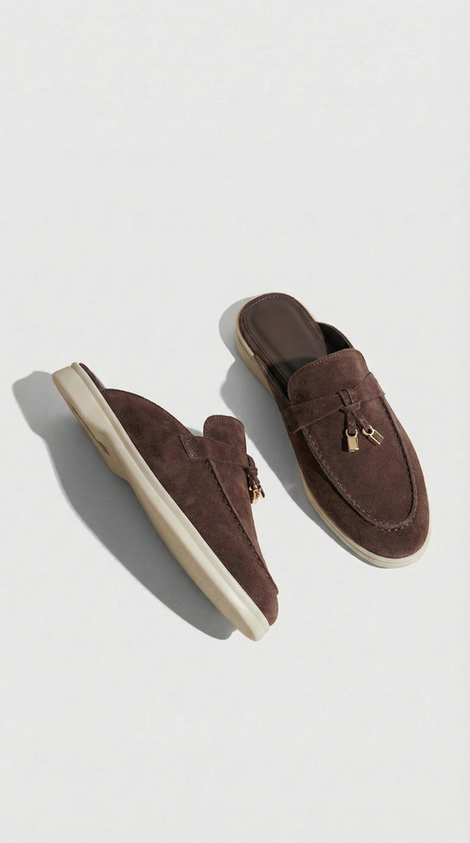 Sora - Natural Leather Slip-On Mules Brown