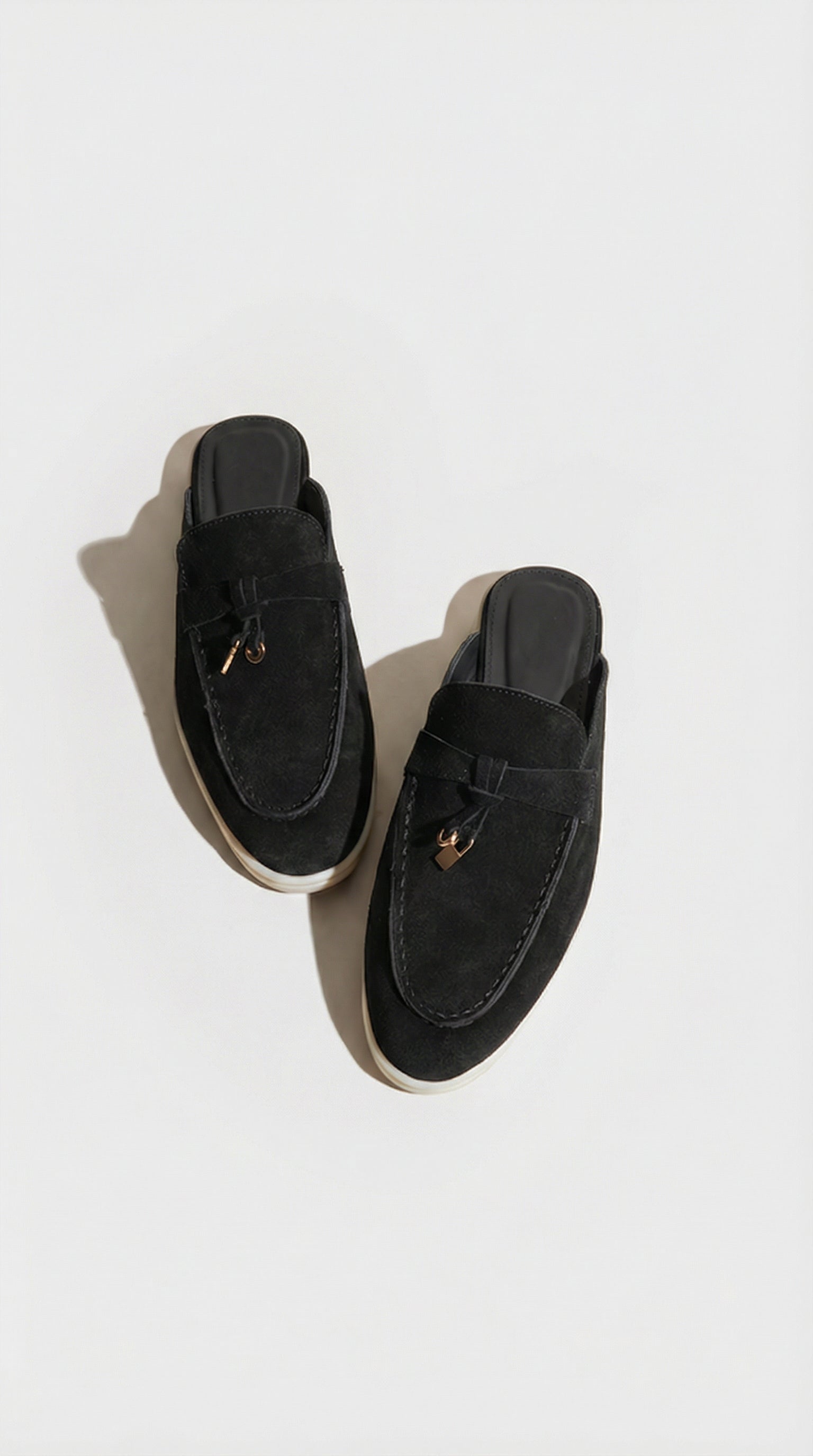 Sora - Mules Slip-On in Pelle Naturale Nero