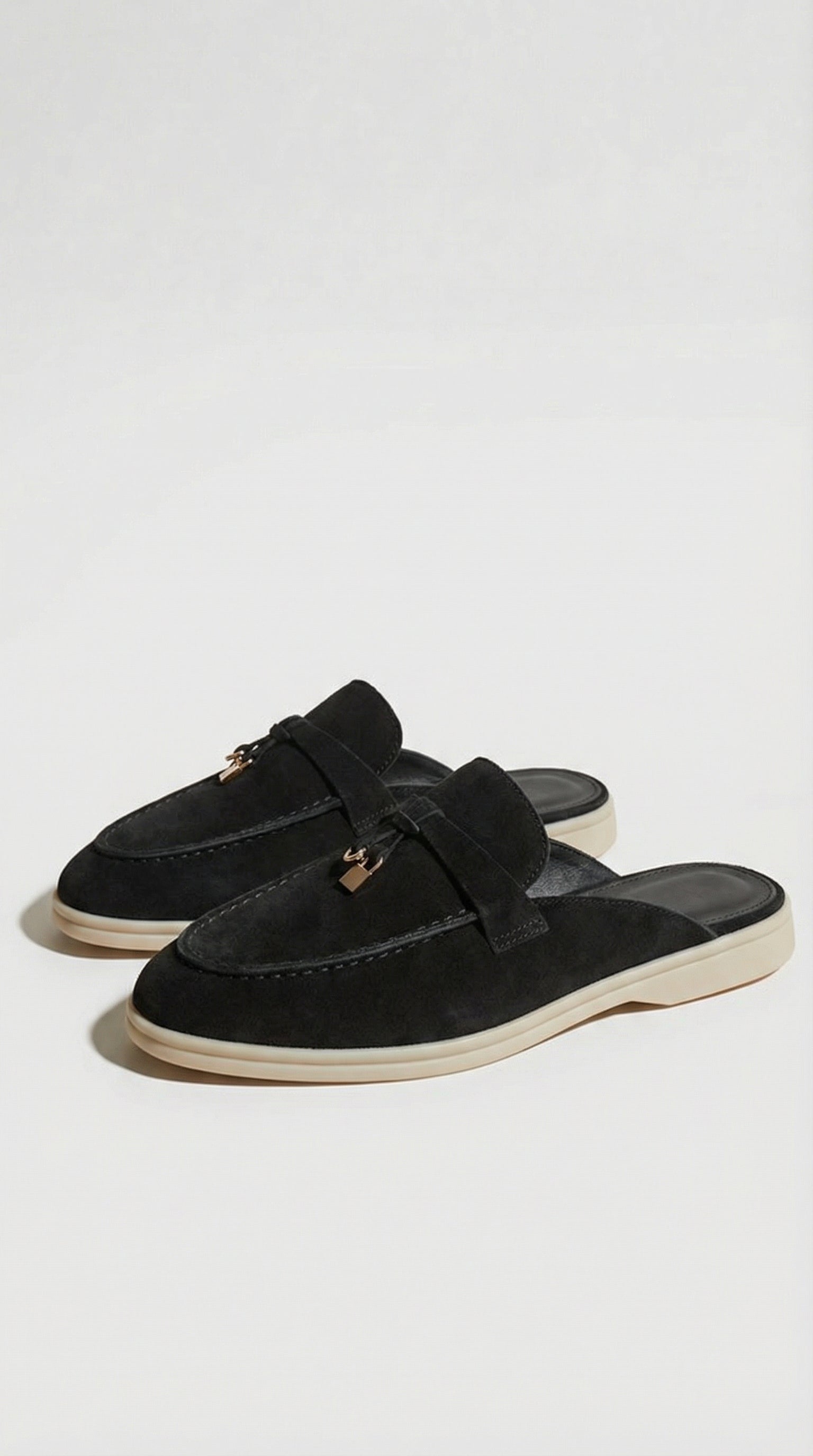 Sora - Mules Slip-On in Pelle Naturale Nero