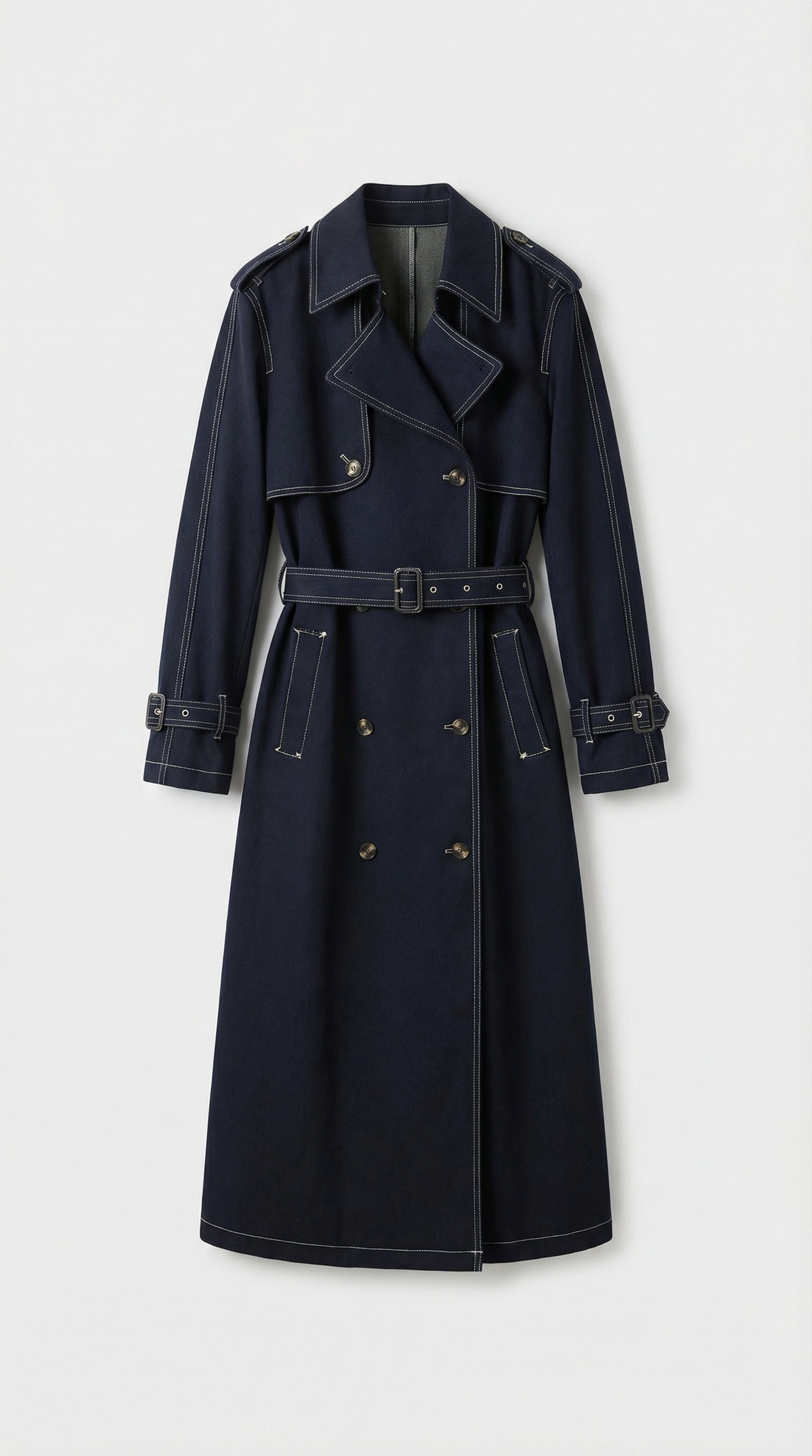 Aira - Britischer Stil Denim-Trenchcoat