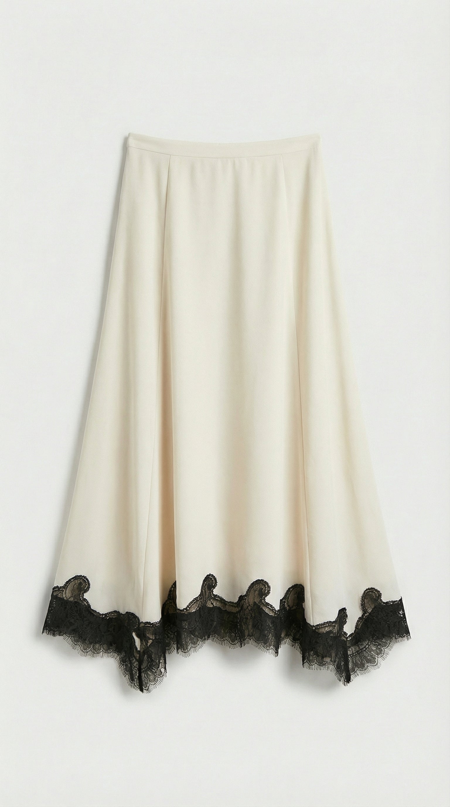 Sani - 100% Silk Lace Embroidery Mid Skirt
