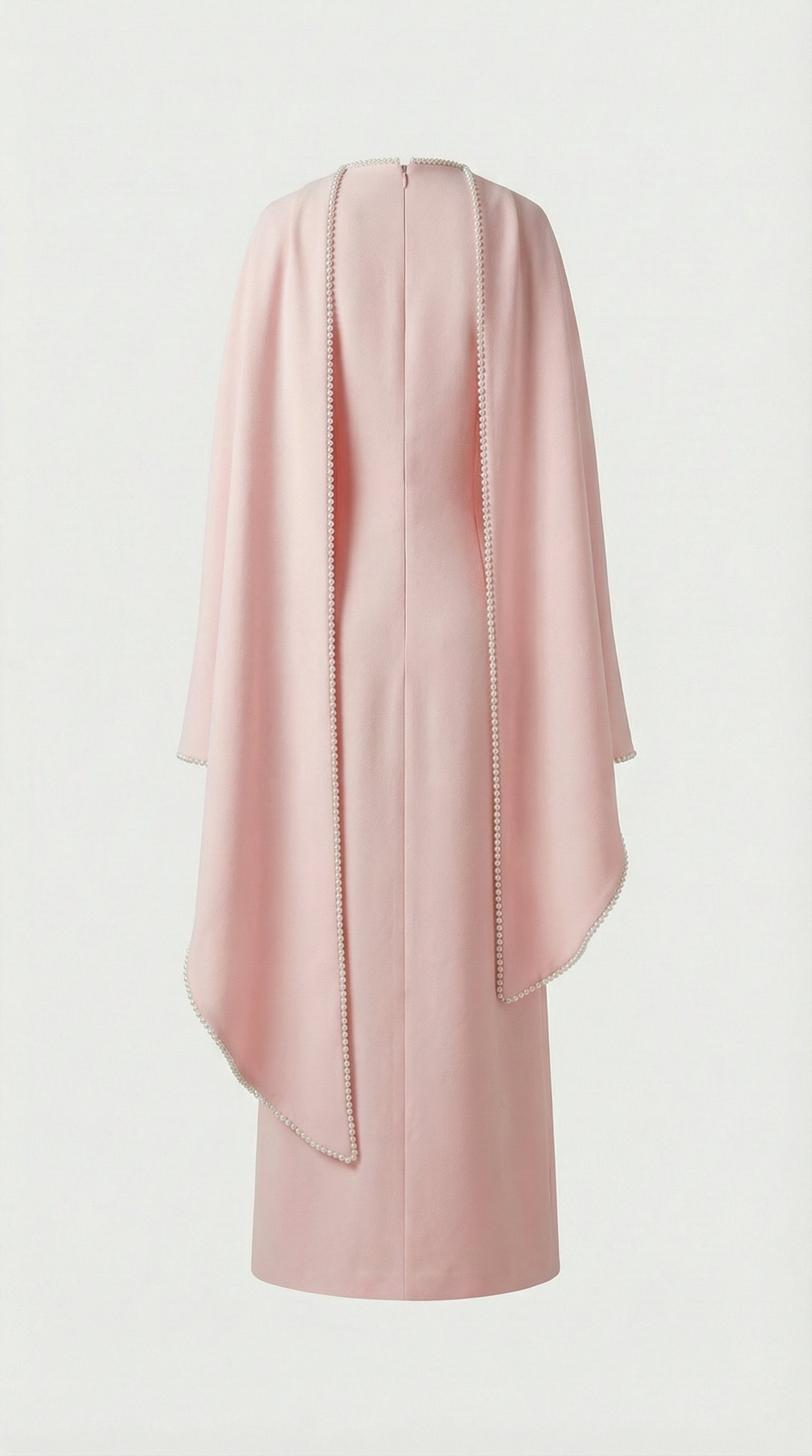 Lova - Heavy Beading Long Bell Sleeve Cape Gown