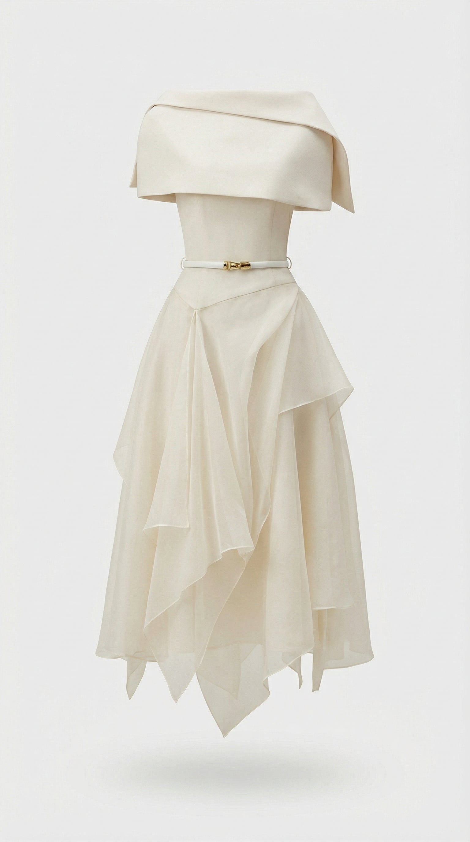Kora - Rückenfreies Gaze-Cape-Kleid