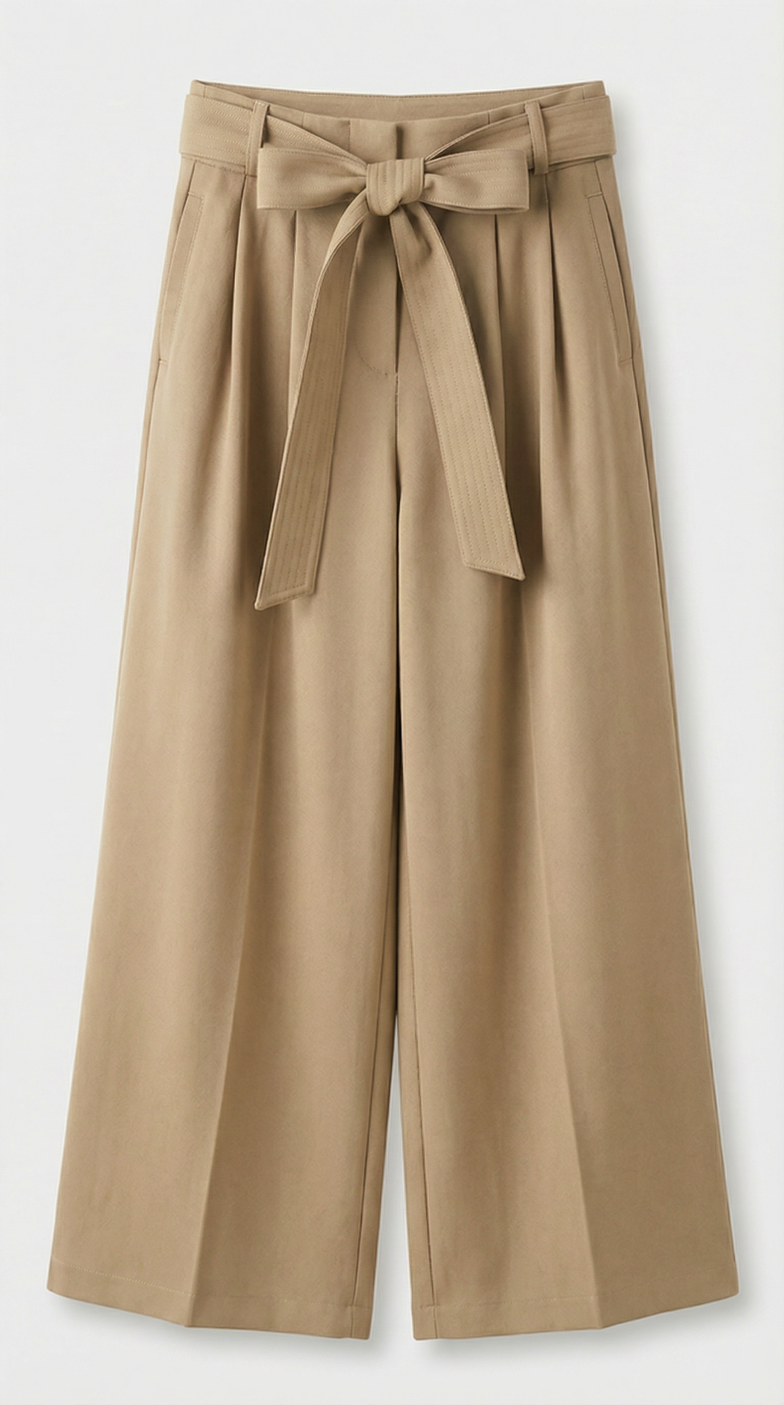 Nalo - Pantalones anchos plisados con tirantes beige