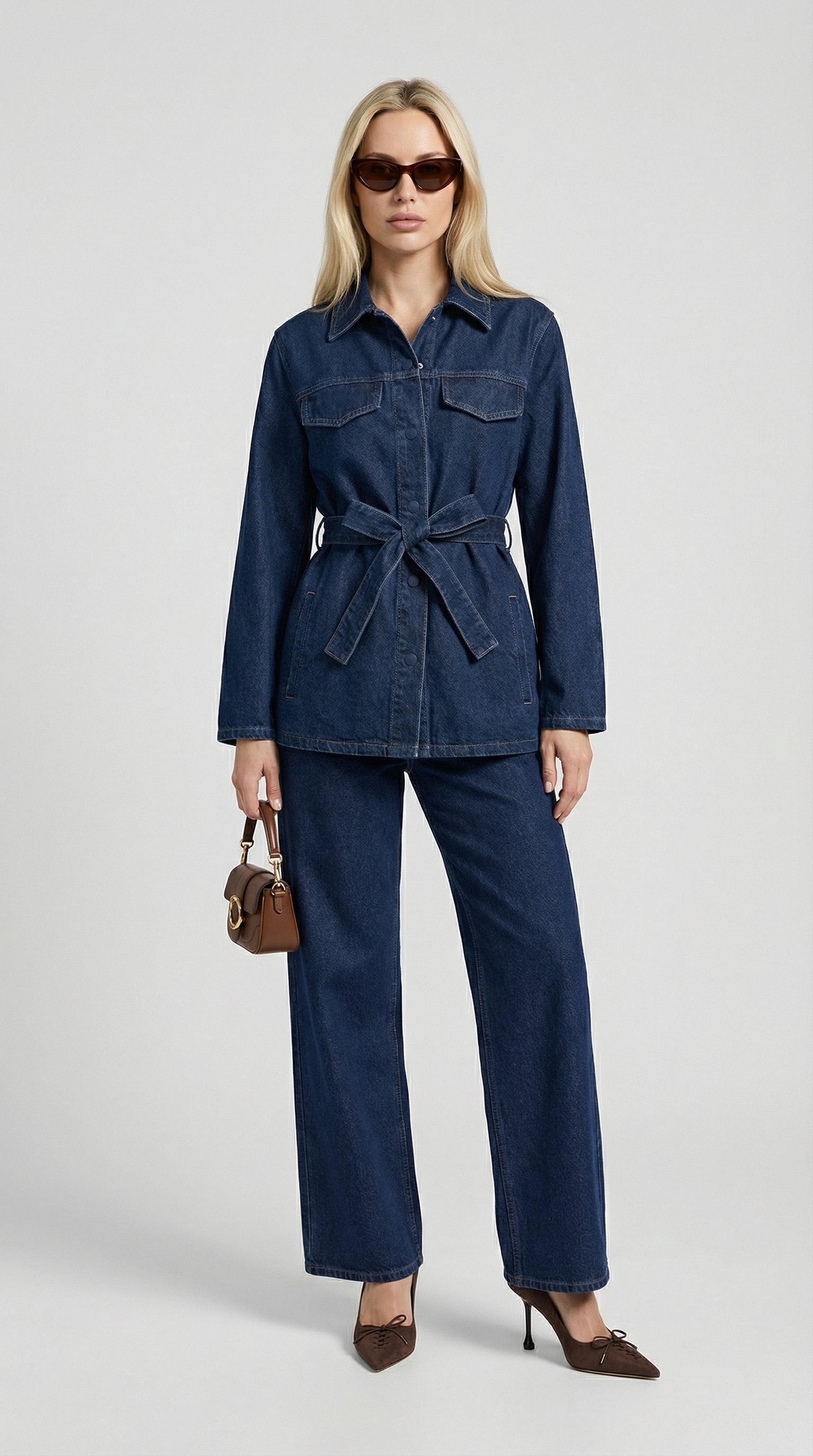 Tala - Completo Vintage in Denim con Cintura e Look Larga