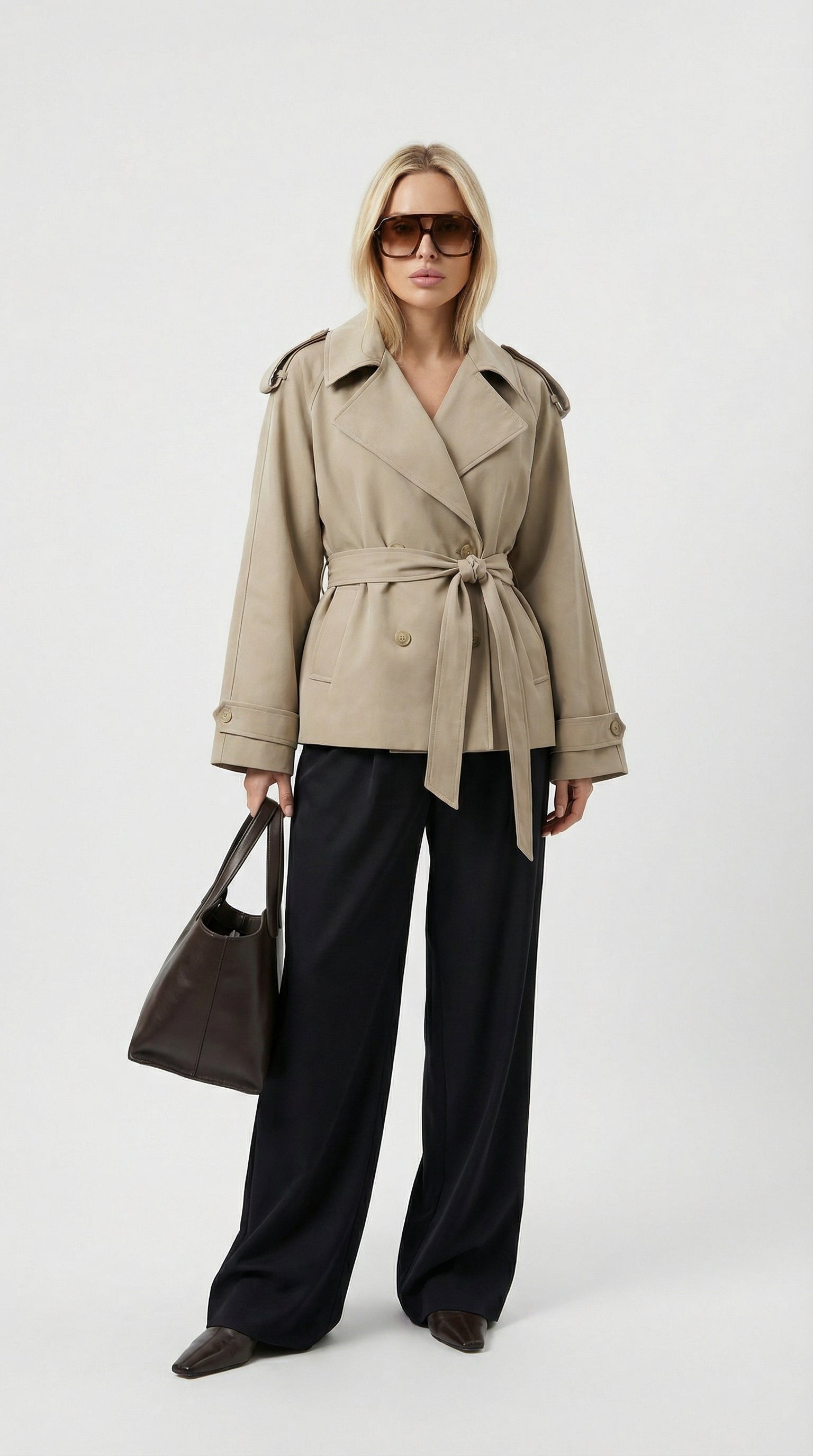 Mave - Krótka wiatrówka vintage khaki