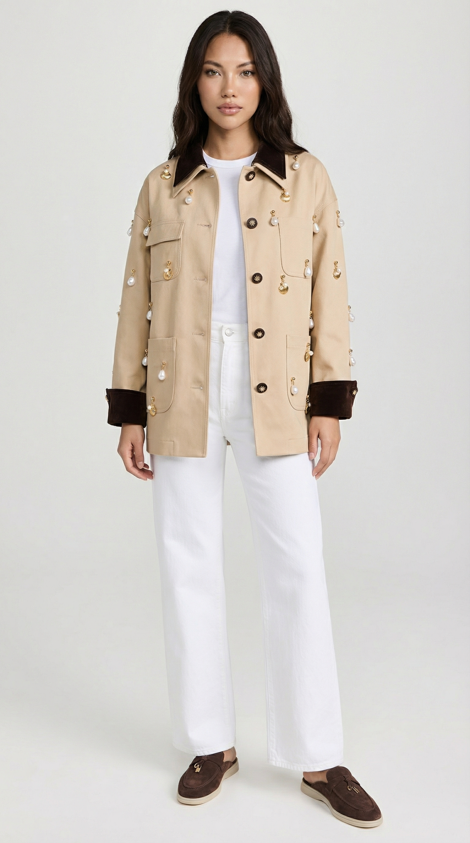 Veya - Pearl Embellished Contrast Jacket