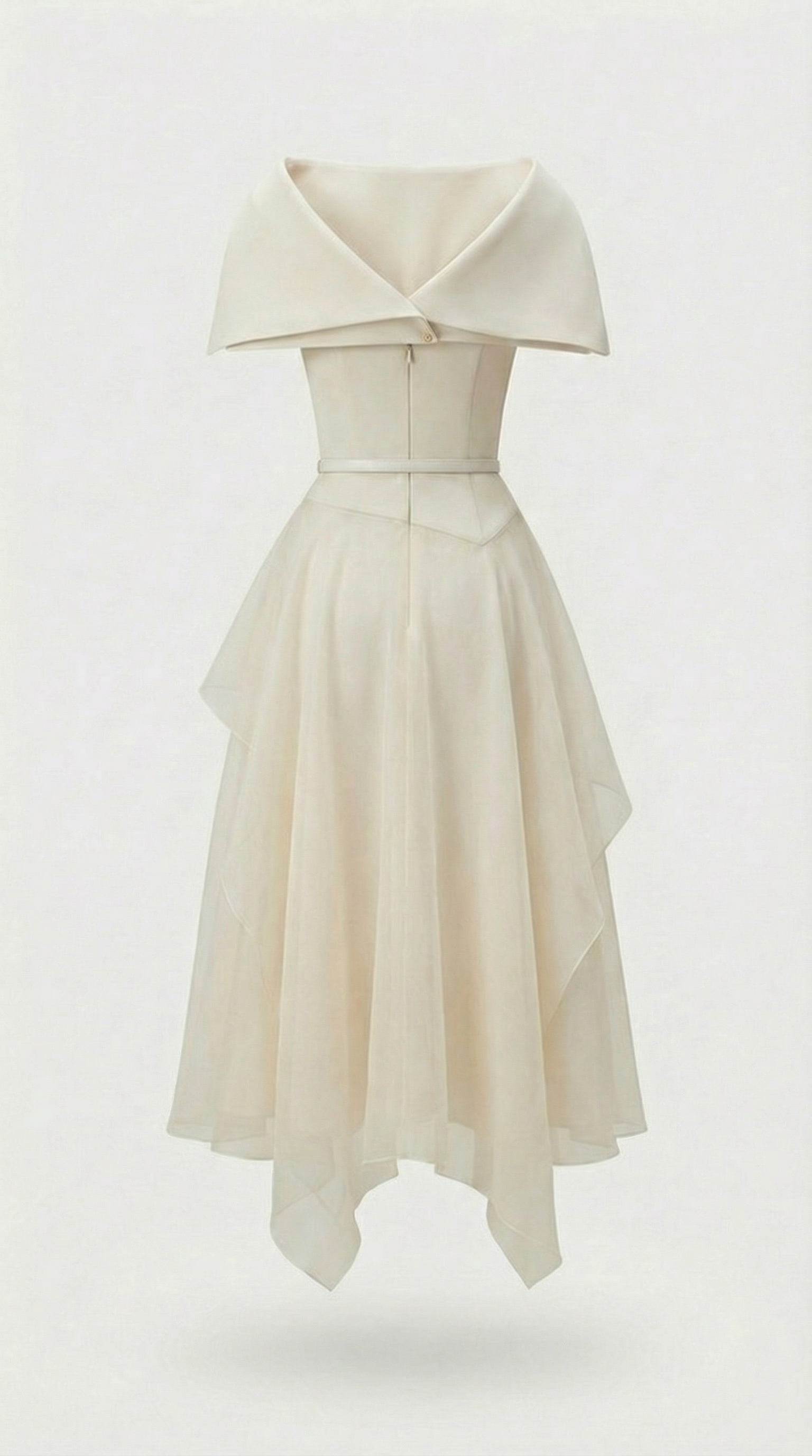 Kora - Rückenfreies Gaze-Cape-Kleid