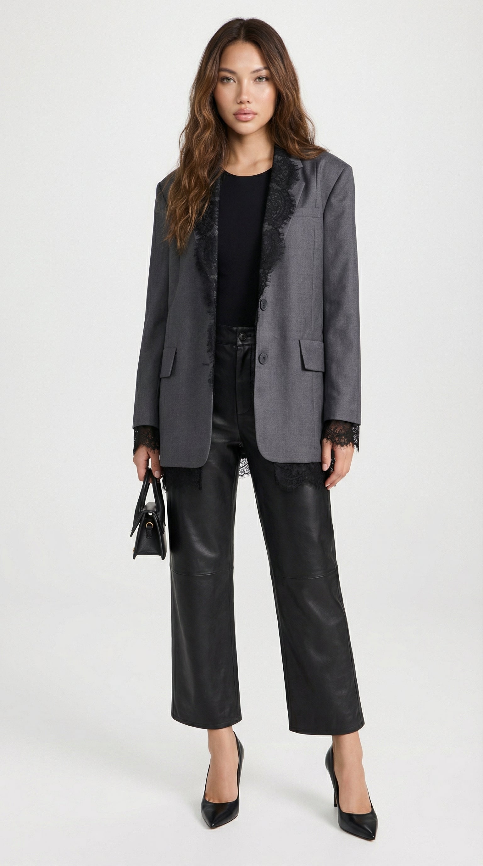 Elia - Elegancka Marynarka z Koronkowymi Wstawkami