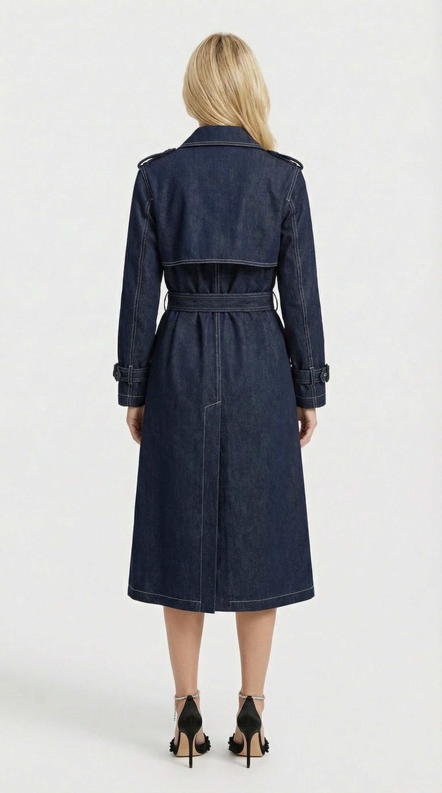 Aira - Britischer Stil Denim-Trenchcoat