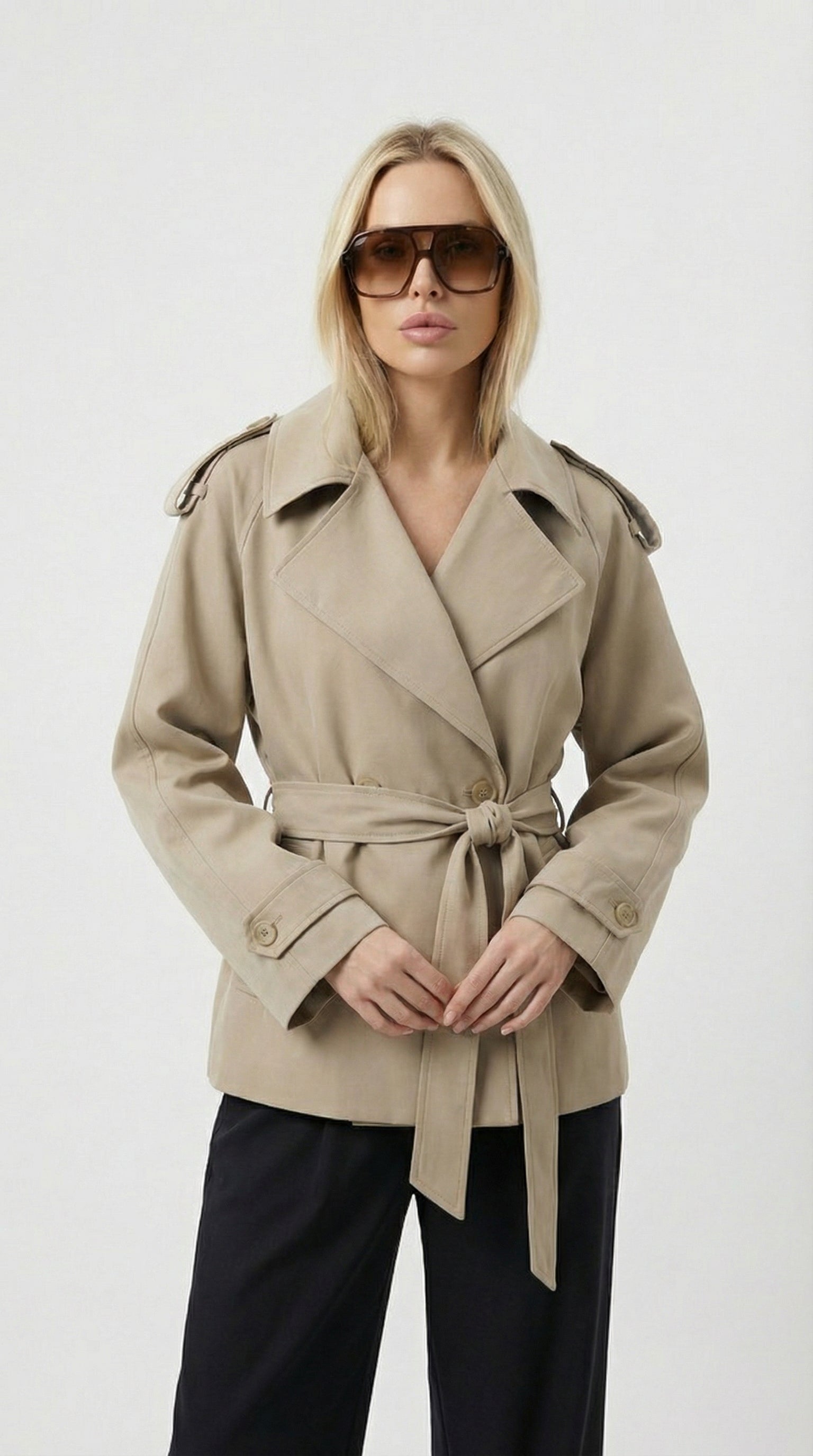 Mave - Krótka wiatrówka vintage khaki