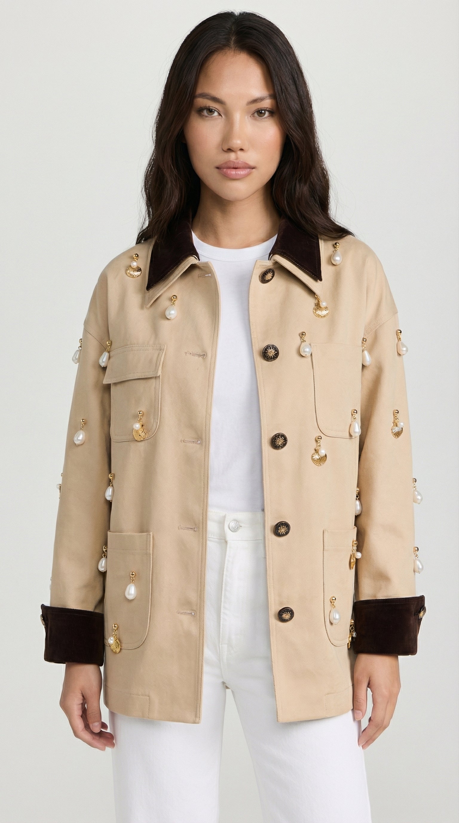 Veya - Pearl Embellished Contrast Jacket