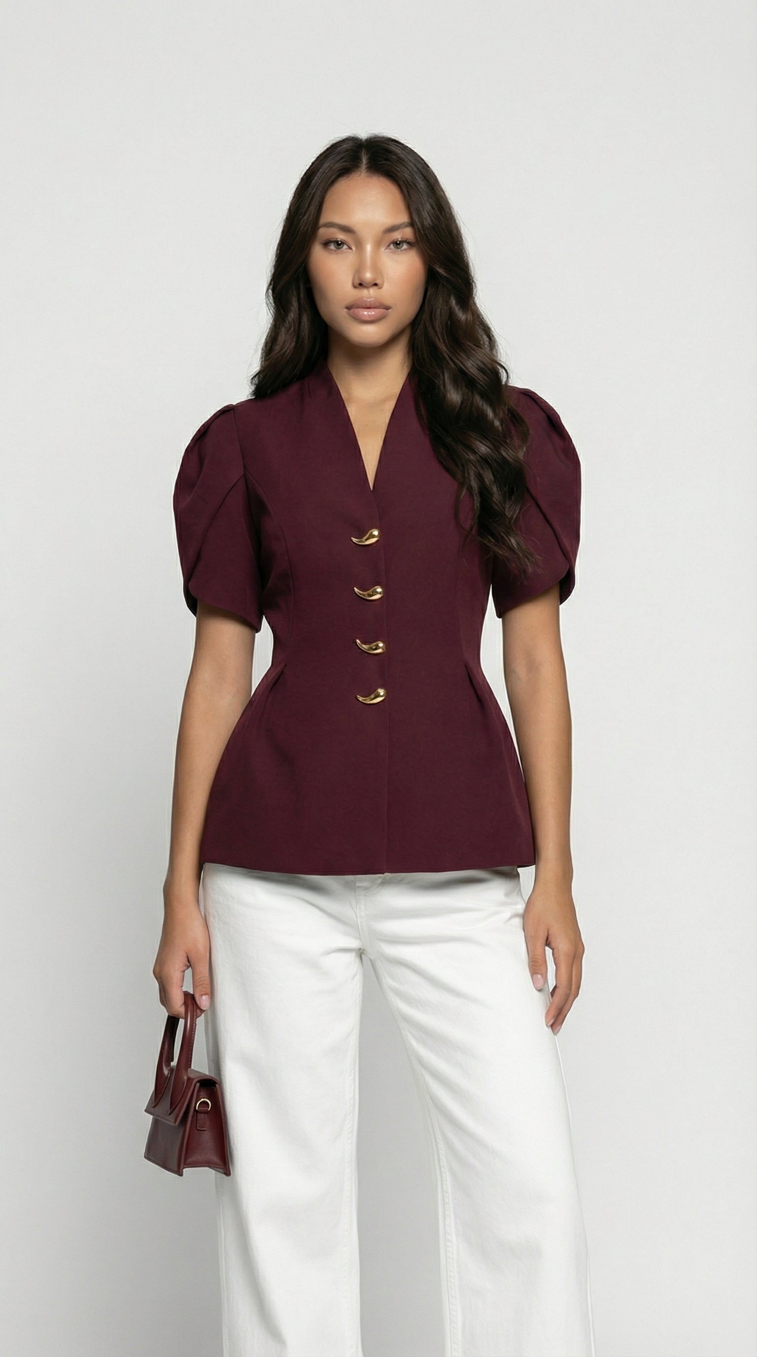 Livo - Léine Puff-Sleeve Burgundy