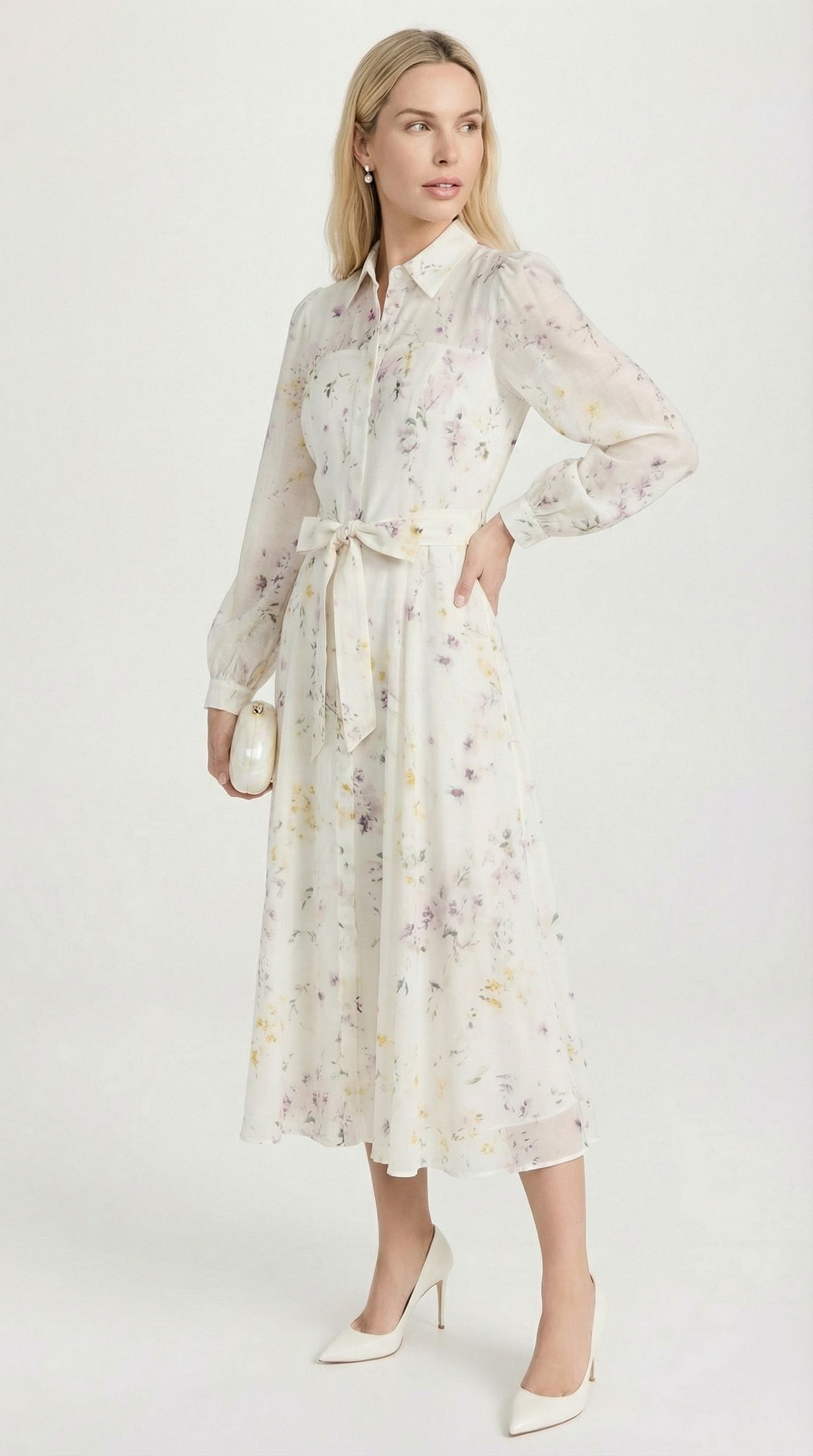Runa - Vestido midi transparente con cordones y estampado