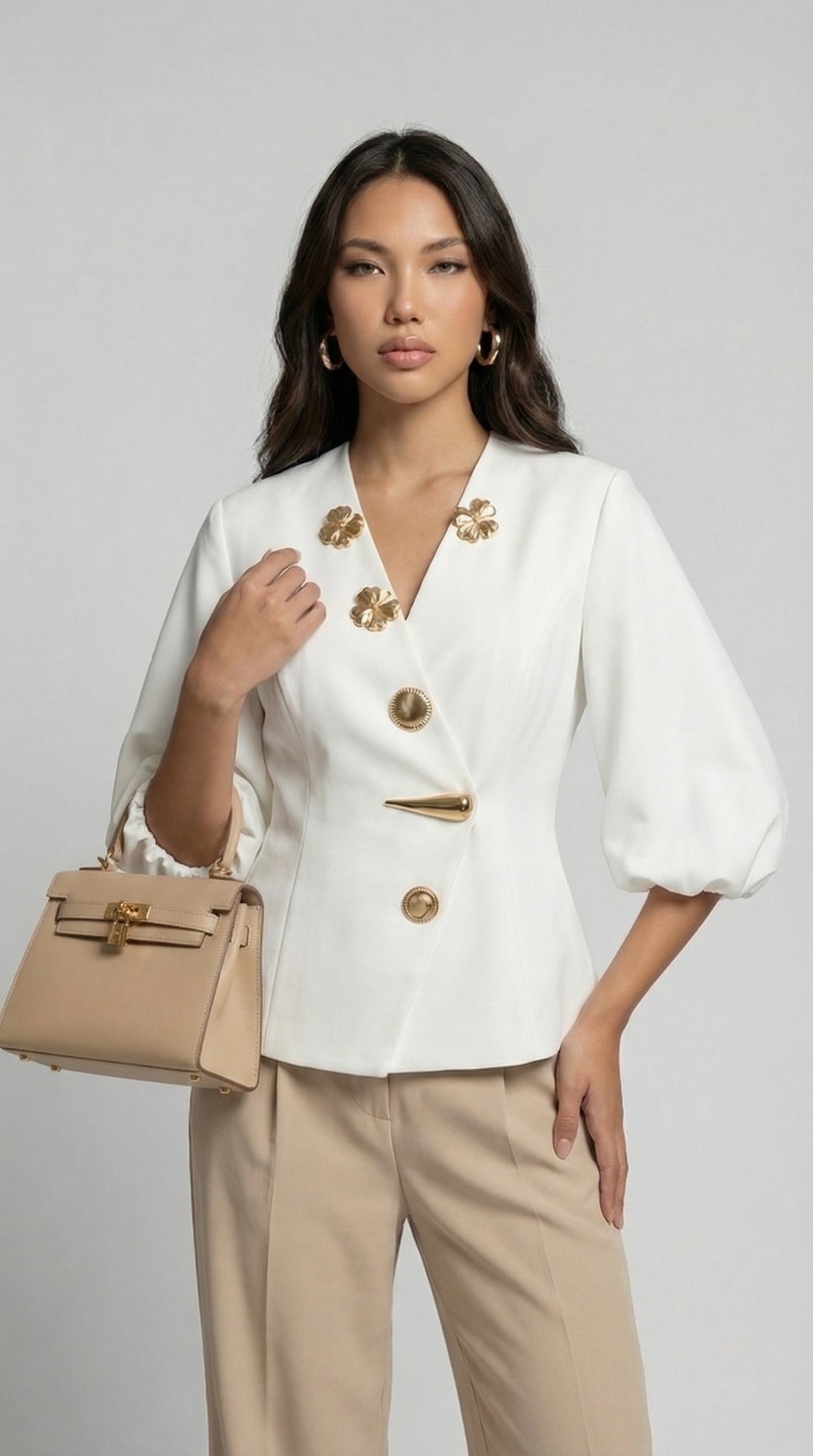 Keni - Barr Puff-Sleeve Le Cnaipe Miotail