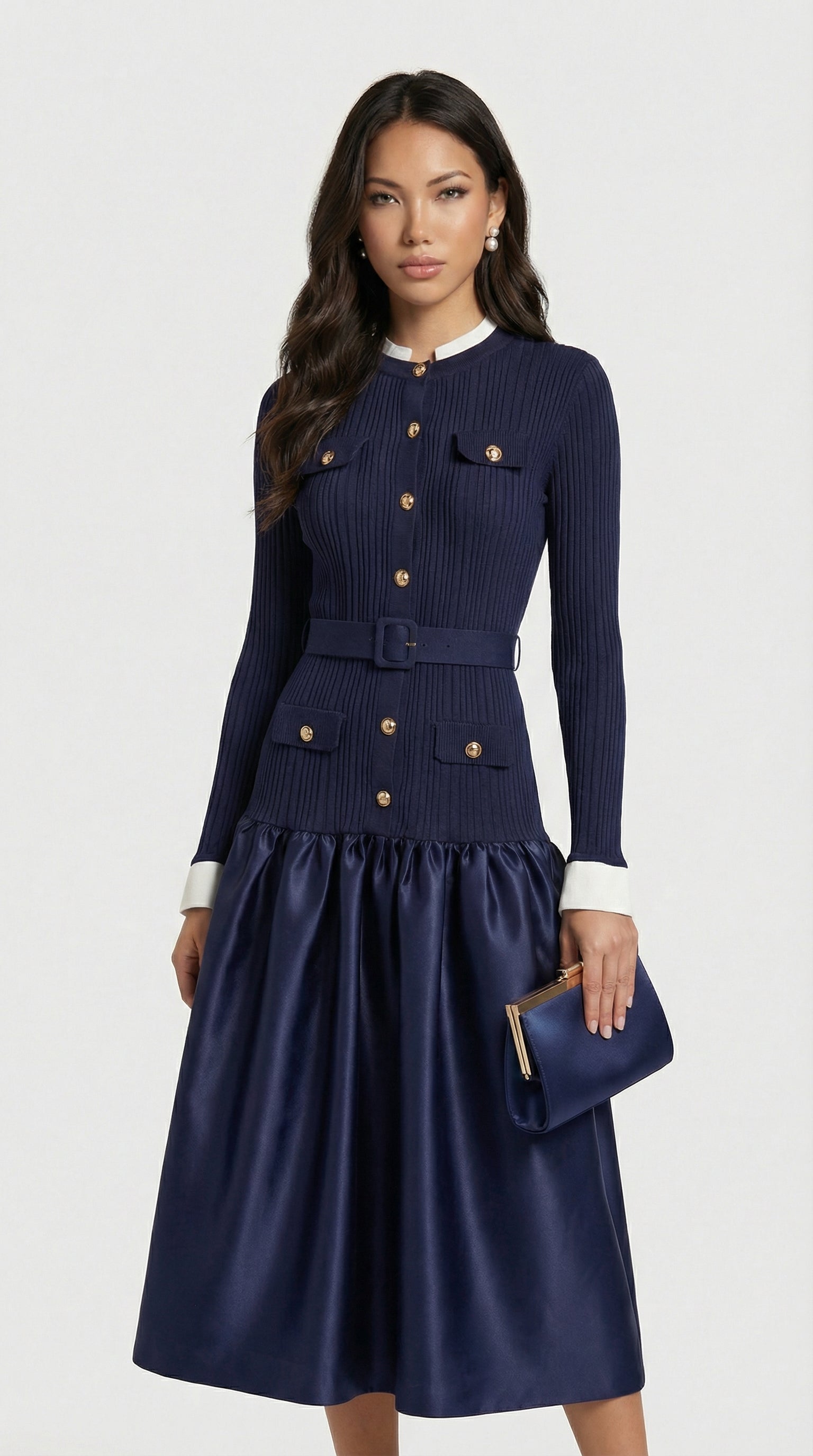 Lavi - French Style Spliced Chic Dress