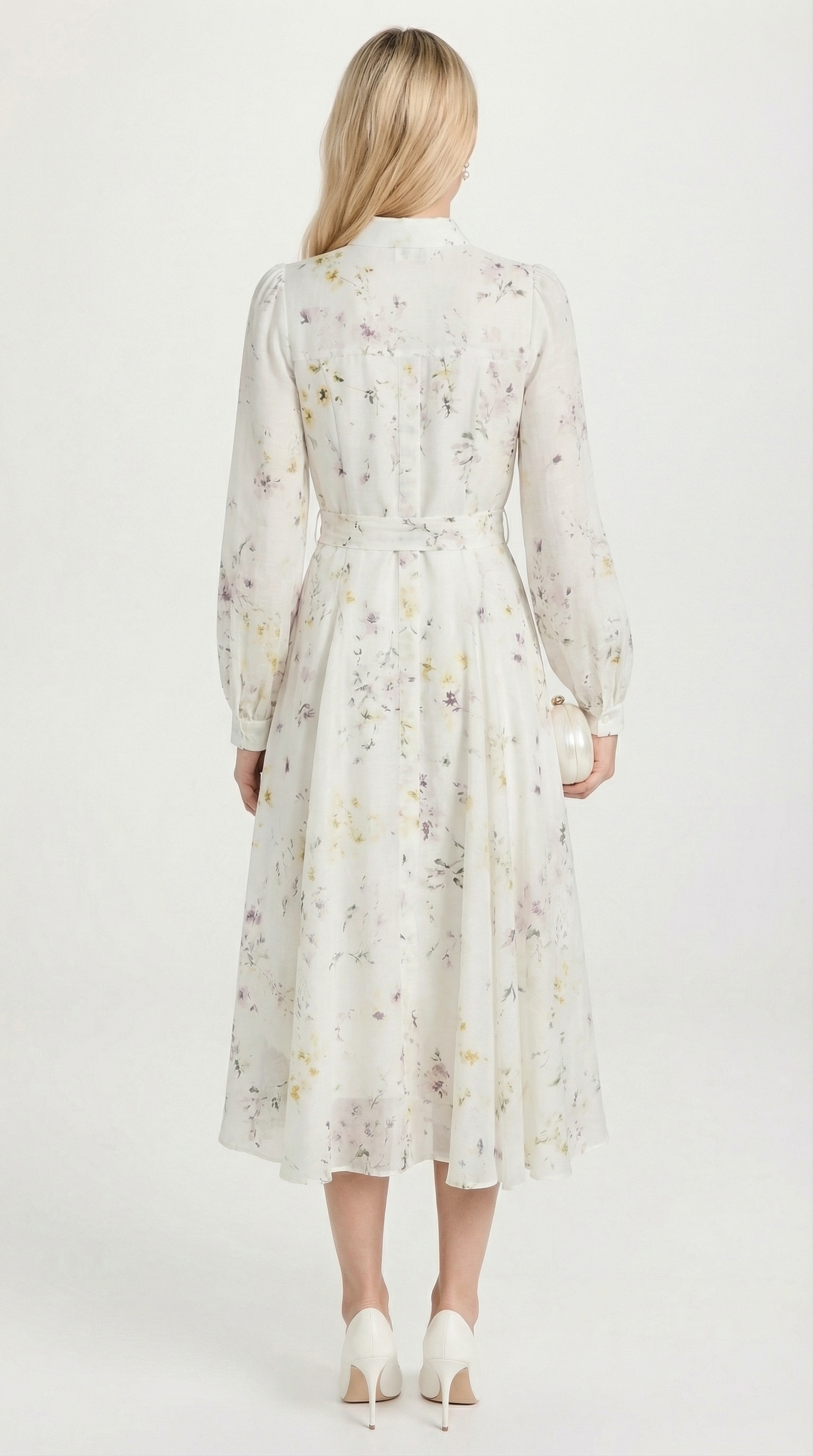 Runa - Printed Sheer Lace-Up Midi Dress
