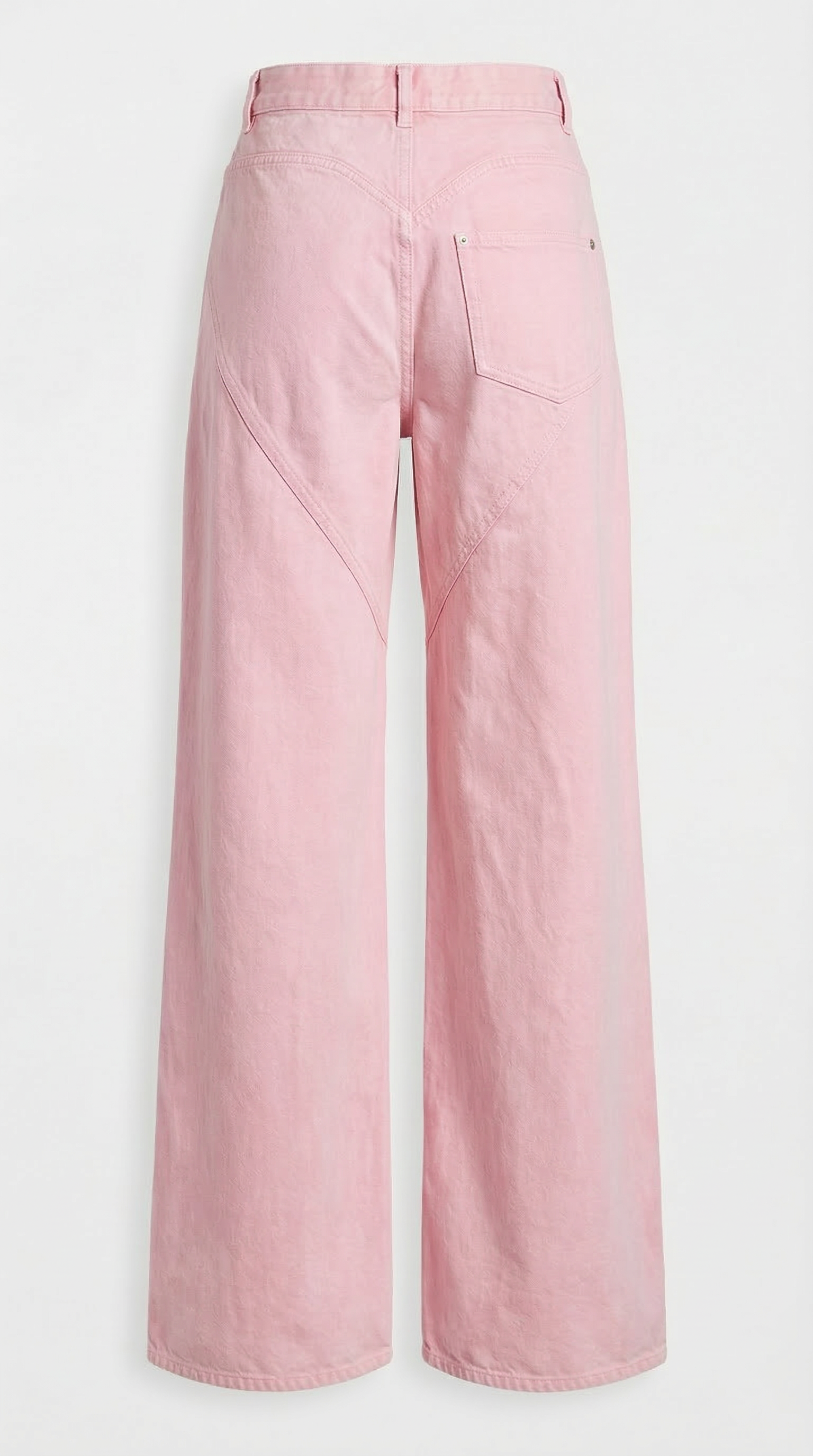 Suri - Jean large en denim de coton, coupe asymétrique effet diamant
