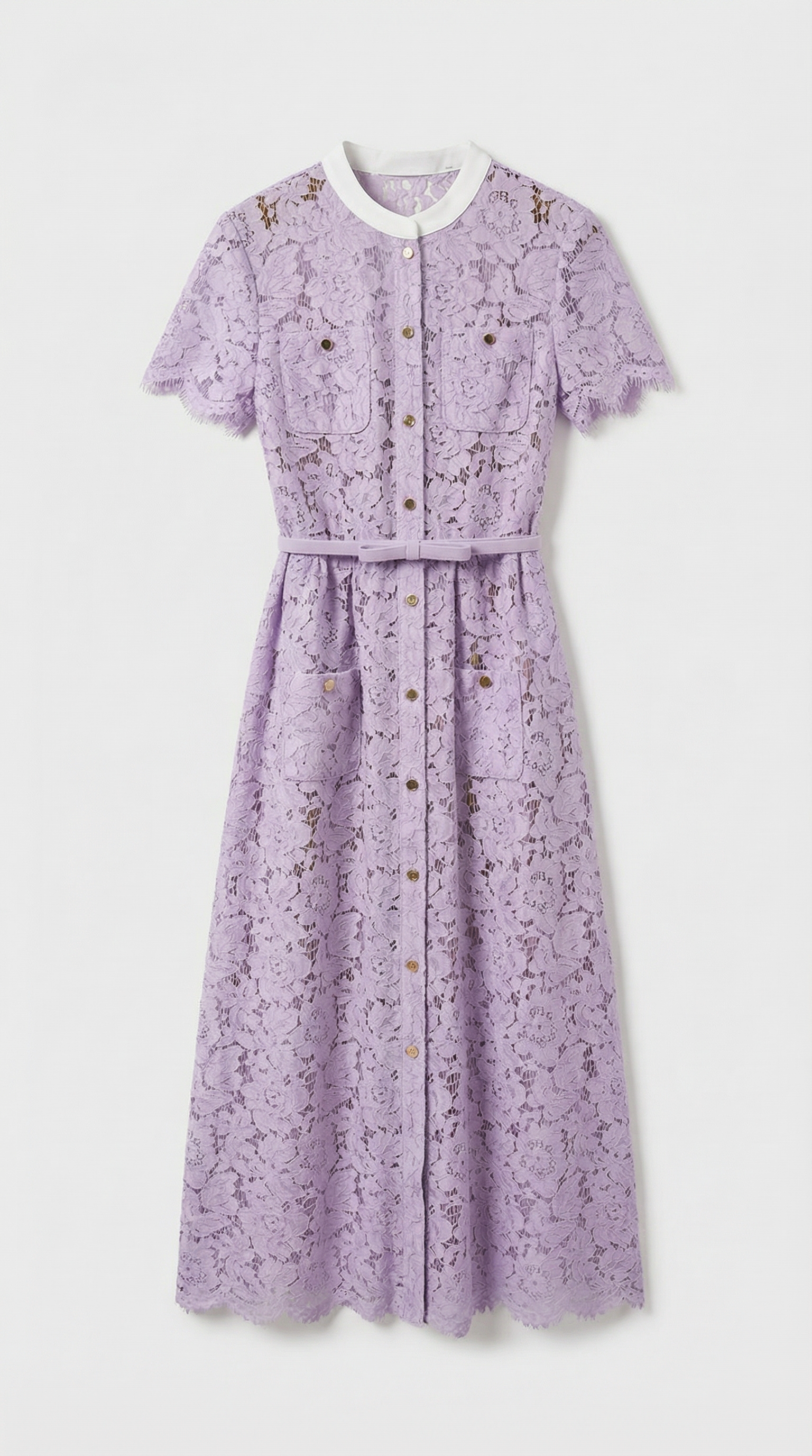 Zalia - Viktorianisches Midi-Kleid mit Spitzen-Gürtel