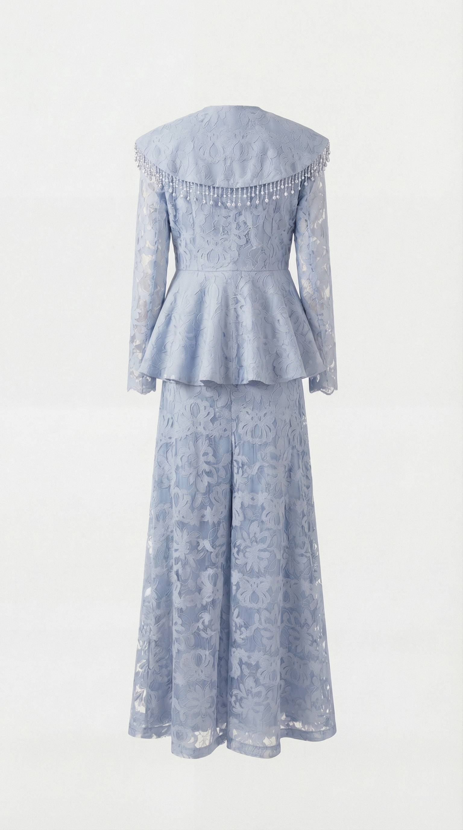 Tava - Spliced Appliqué Tassel Set Blue