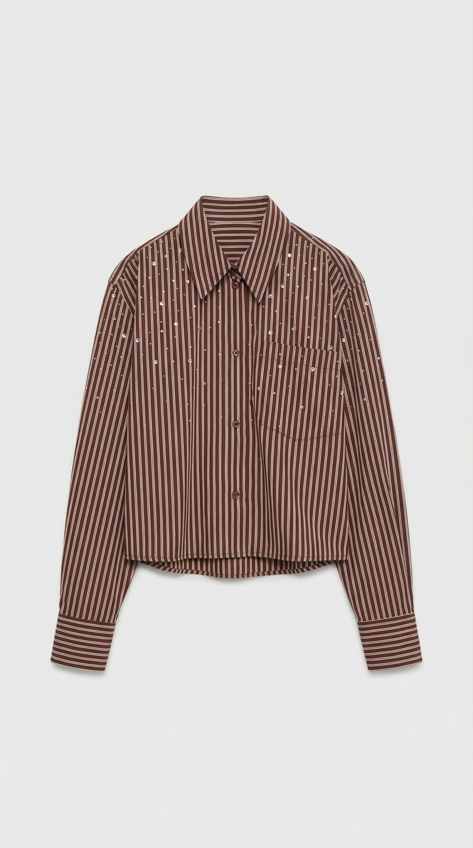 Bita - Camicia Corta a Righe con Dettaglio Schizzi di Vernice