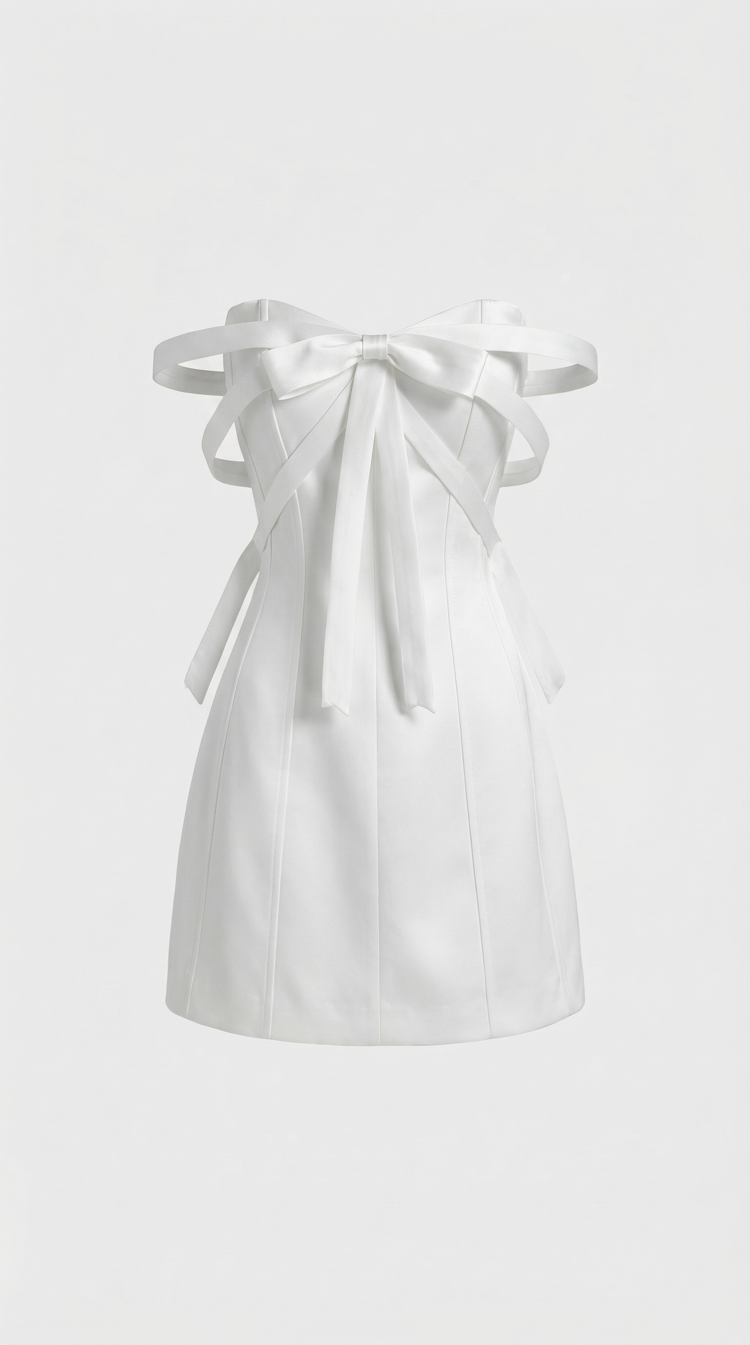 Sise - Vestido mini sin tirantes con lazo y paneles