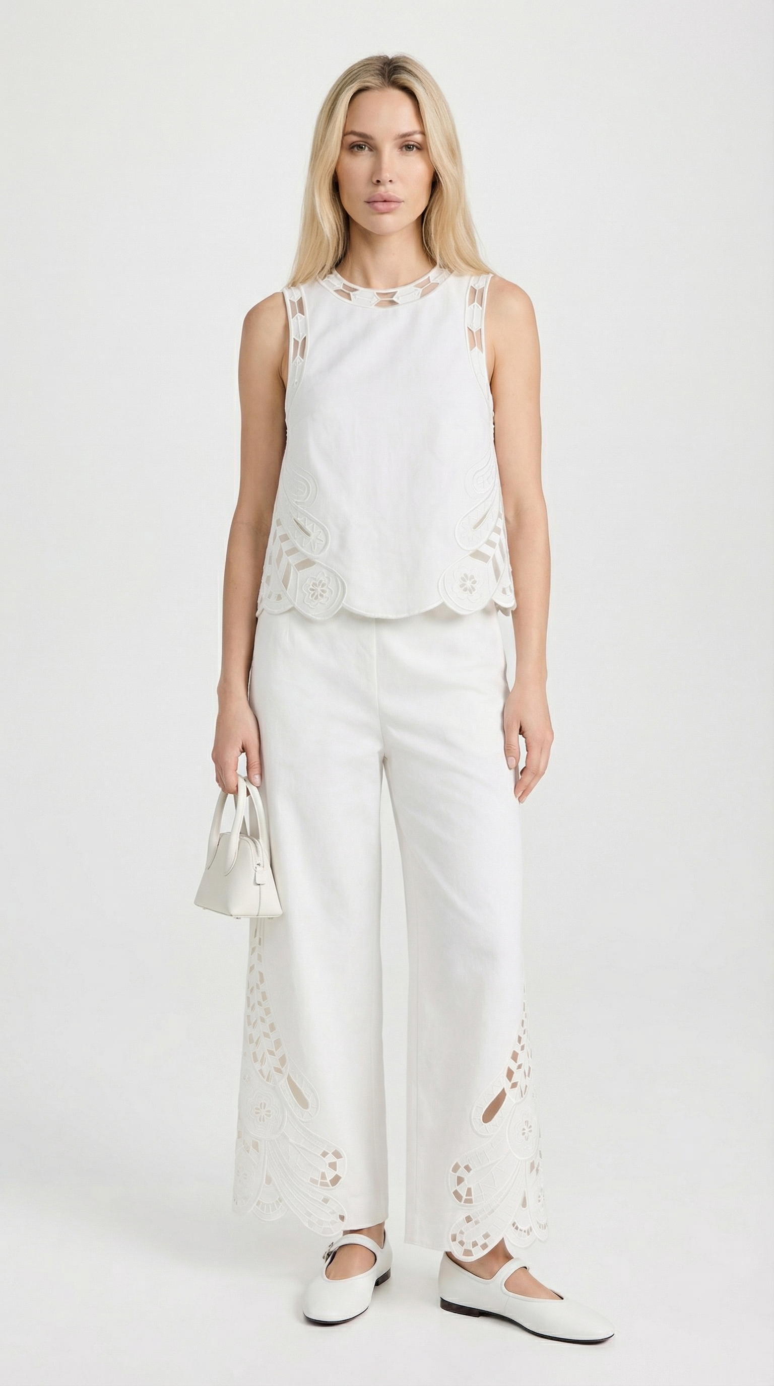 Nuro - Embroidered Eyelet Two-Piece Set